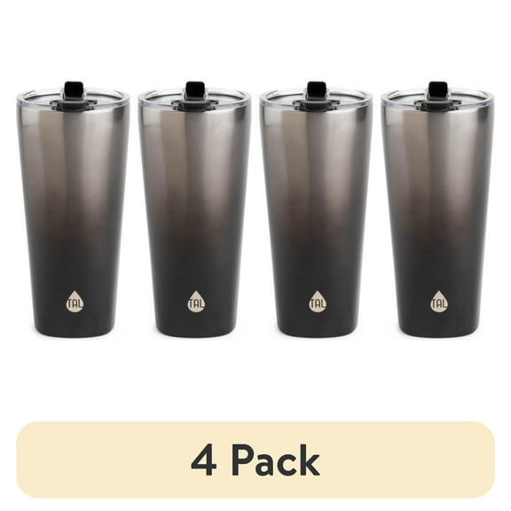 (4 pack) TAL Stainless Steel Tumbler 25 oz, Black Ombre