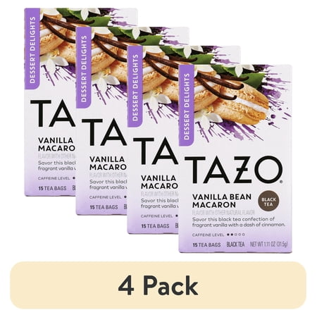 (4 pack) TAZO tea Vanilla Bean Macaron 15 Count