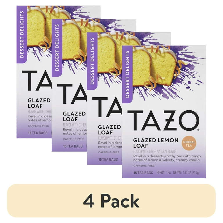 4 pack) TAZO Dessert Delights Black Tea, Glazed Lemon Loaf