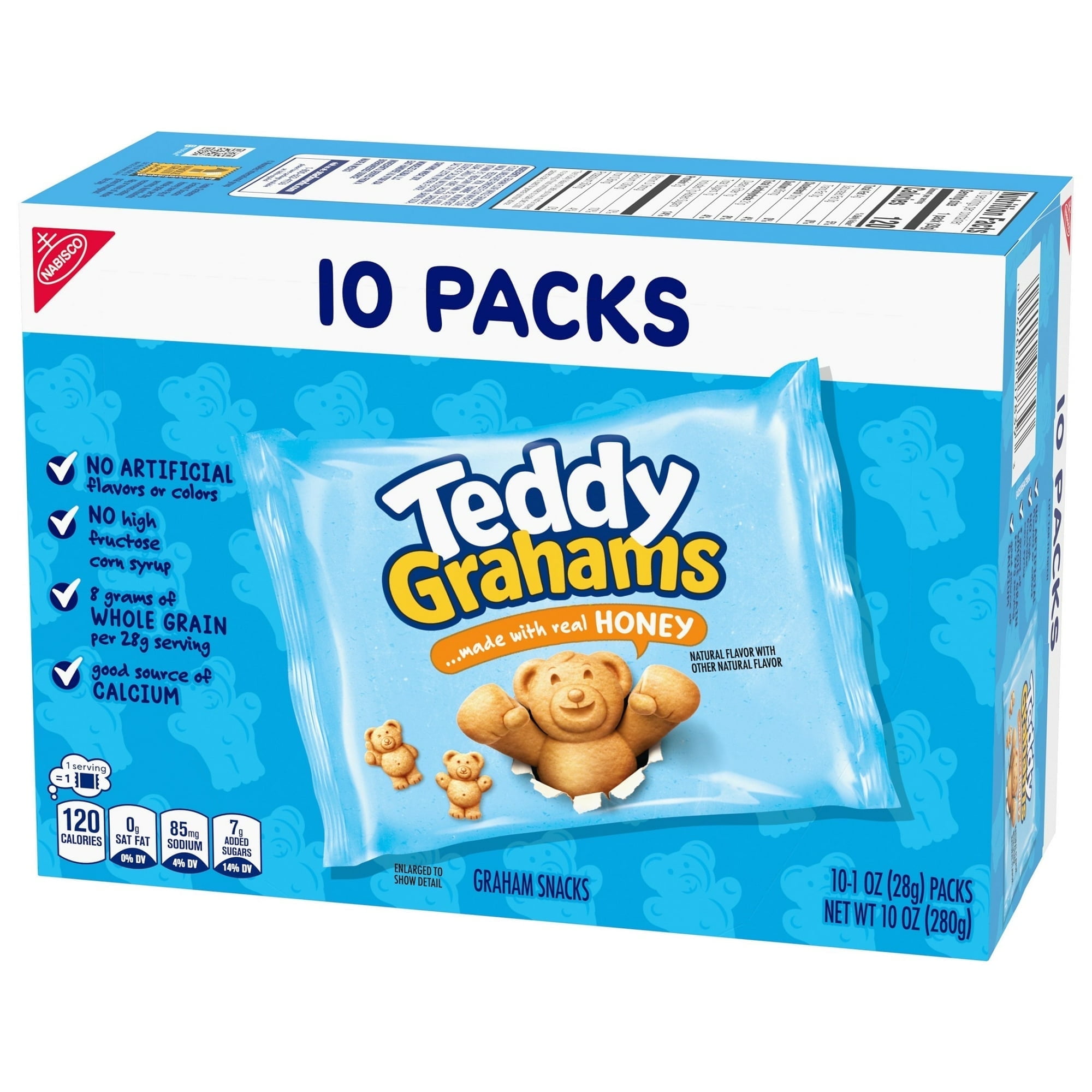 ( 4 pack ) TEDDY GRAHAMS Honey Graham Snacks, 10 Kids Snack Packs