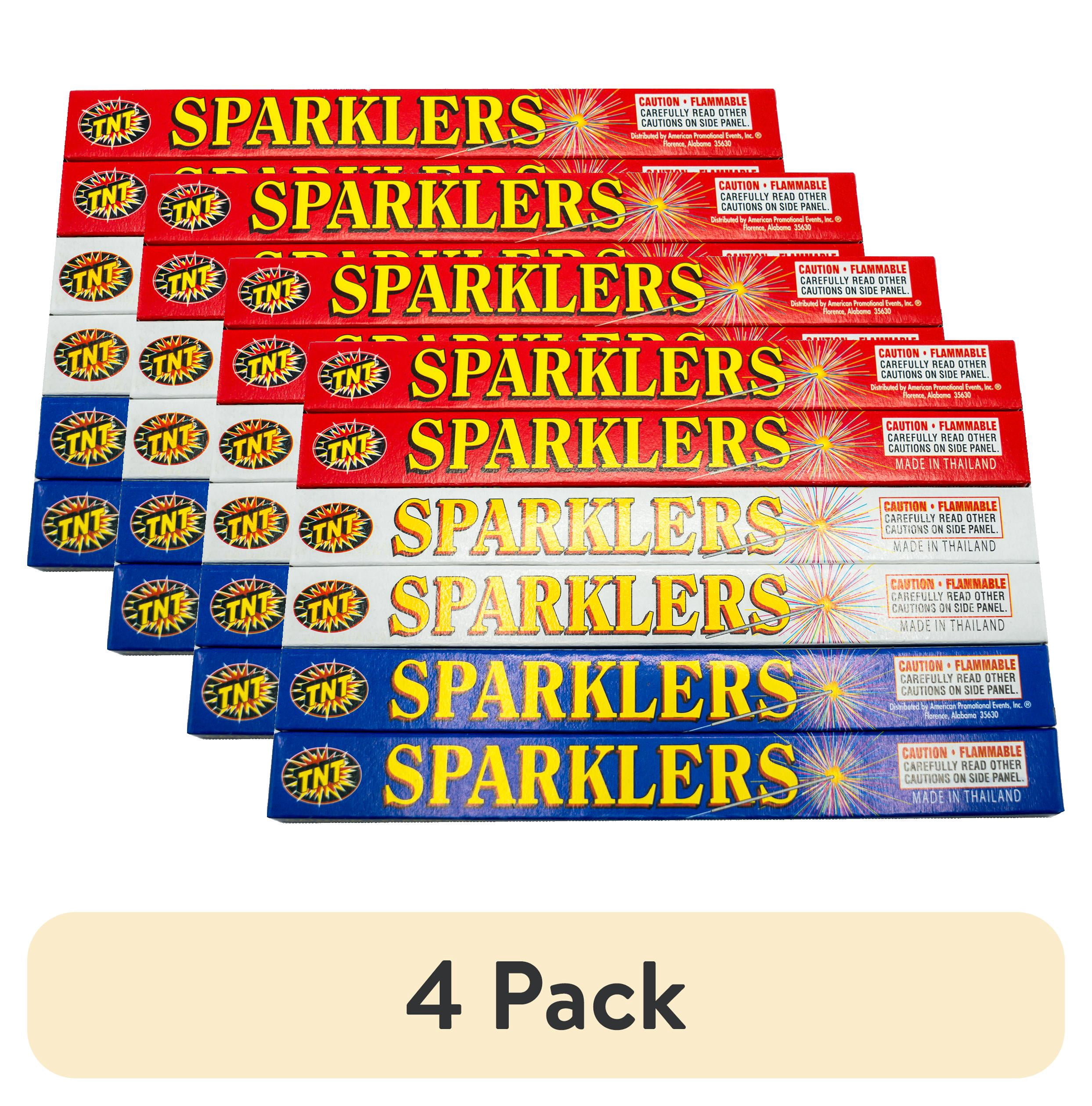 (4 pack) TNT Fireworks Gold Hand Held Sparklers, Outdoor Party