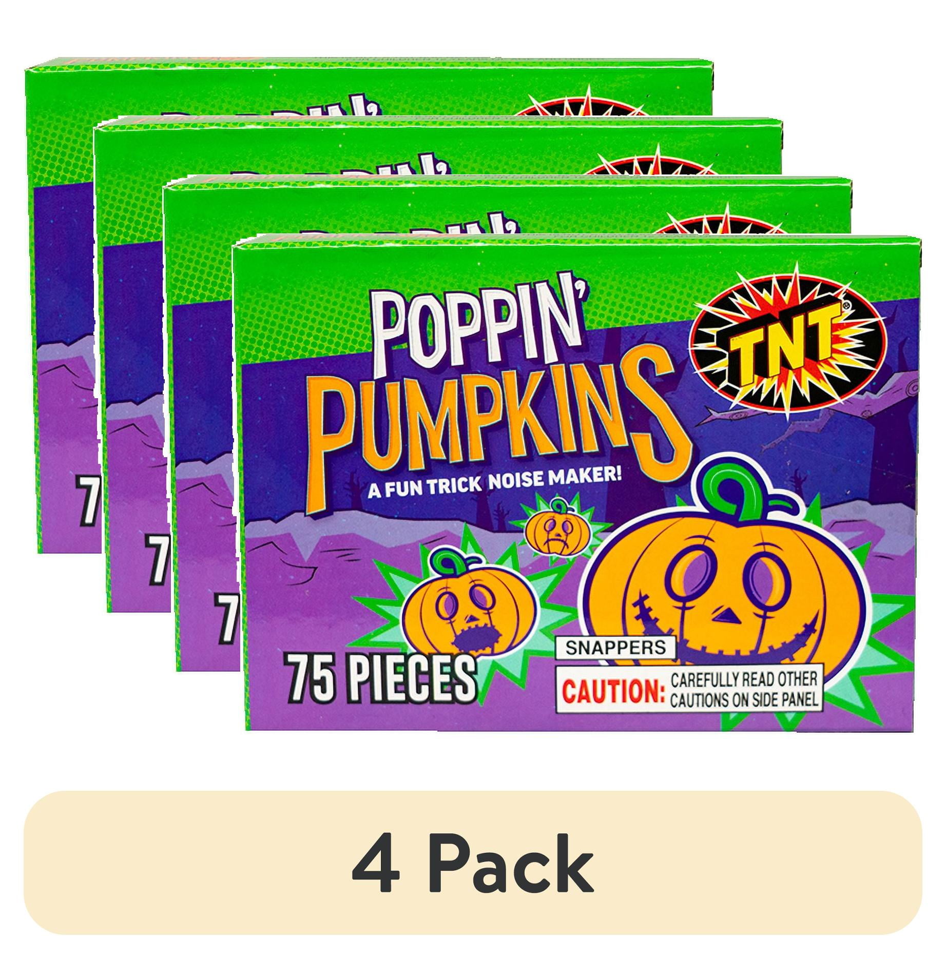 4 pack) TNT Fireworks Poppin Pumpkin, Orange Paper Pop-Its