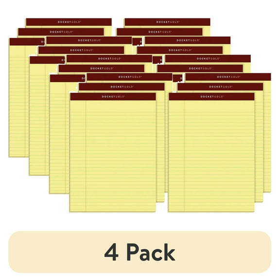 (4 pack) TOPS, TOP63956, Docket Gold Legal Pads - Letter, 6 / Pack