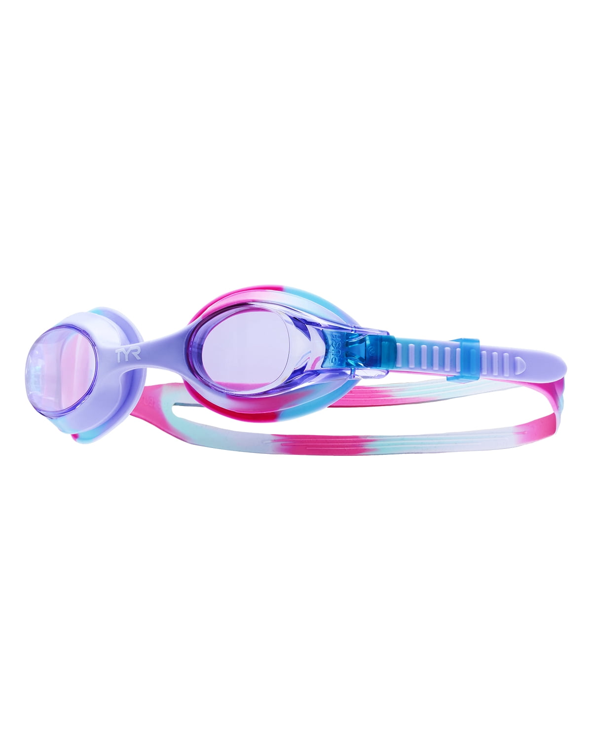 (4 pack) TYR Kid's Swimple Tie-Dye Non-Mirrored Swimming Goggles - Pink/Purple
