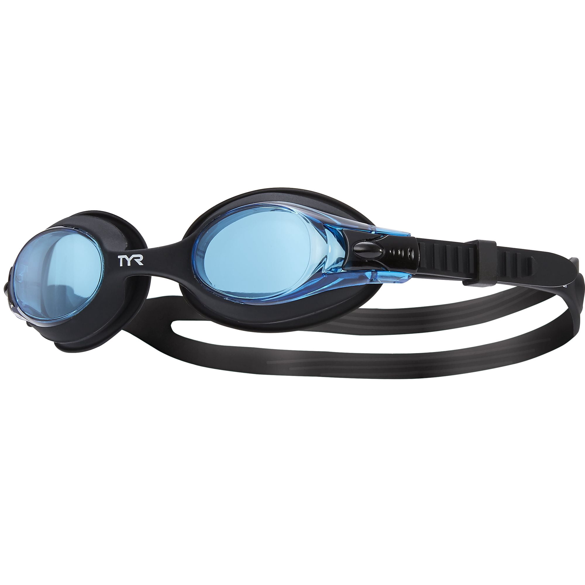 (4 pack) TYR Youth Fit Swimple Non-Mirrored Swim Goggle - Black/Blue