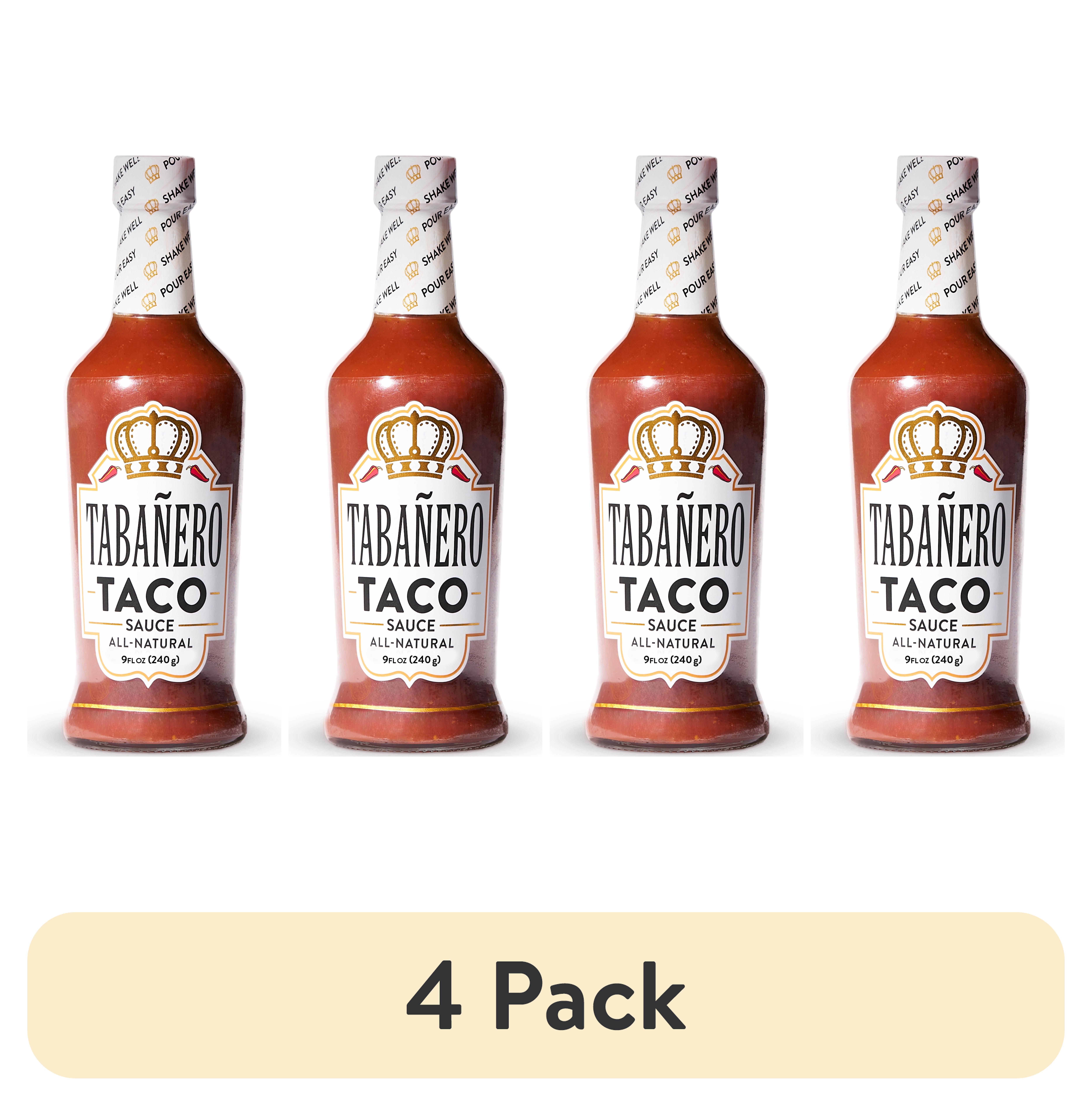 (4 pack) Tabanero Original Taco Sauce - 9 oz Glass Bottle