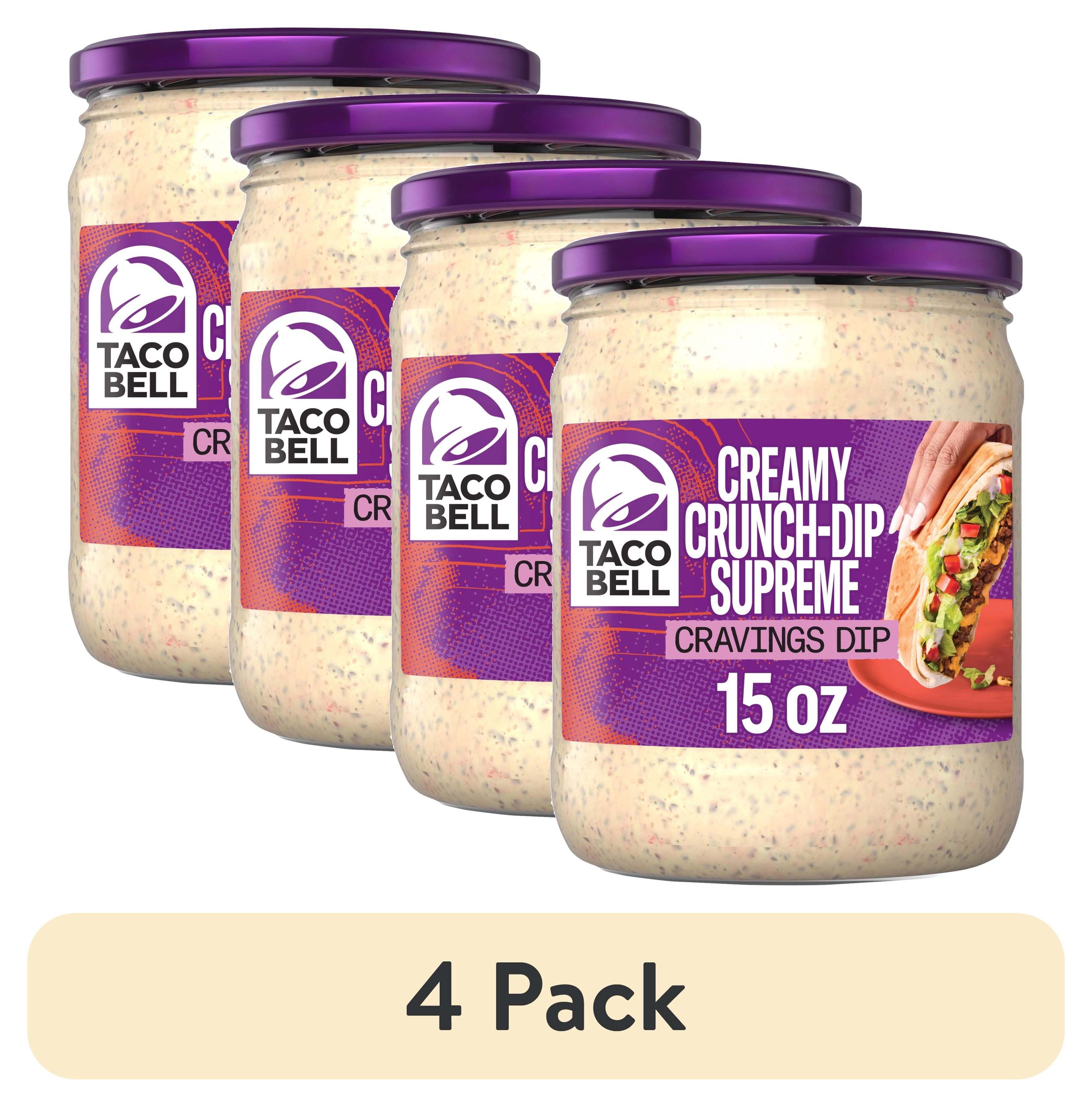 (4 pack) Taco Bell Creamy Crunch-Dip Supreme Cravings Dip, 15 oz Jar