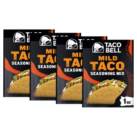 (4 pack) Taco Bell Mild Taco Seasoning Mix, 1 oz Packet