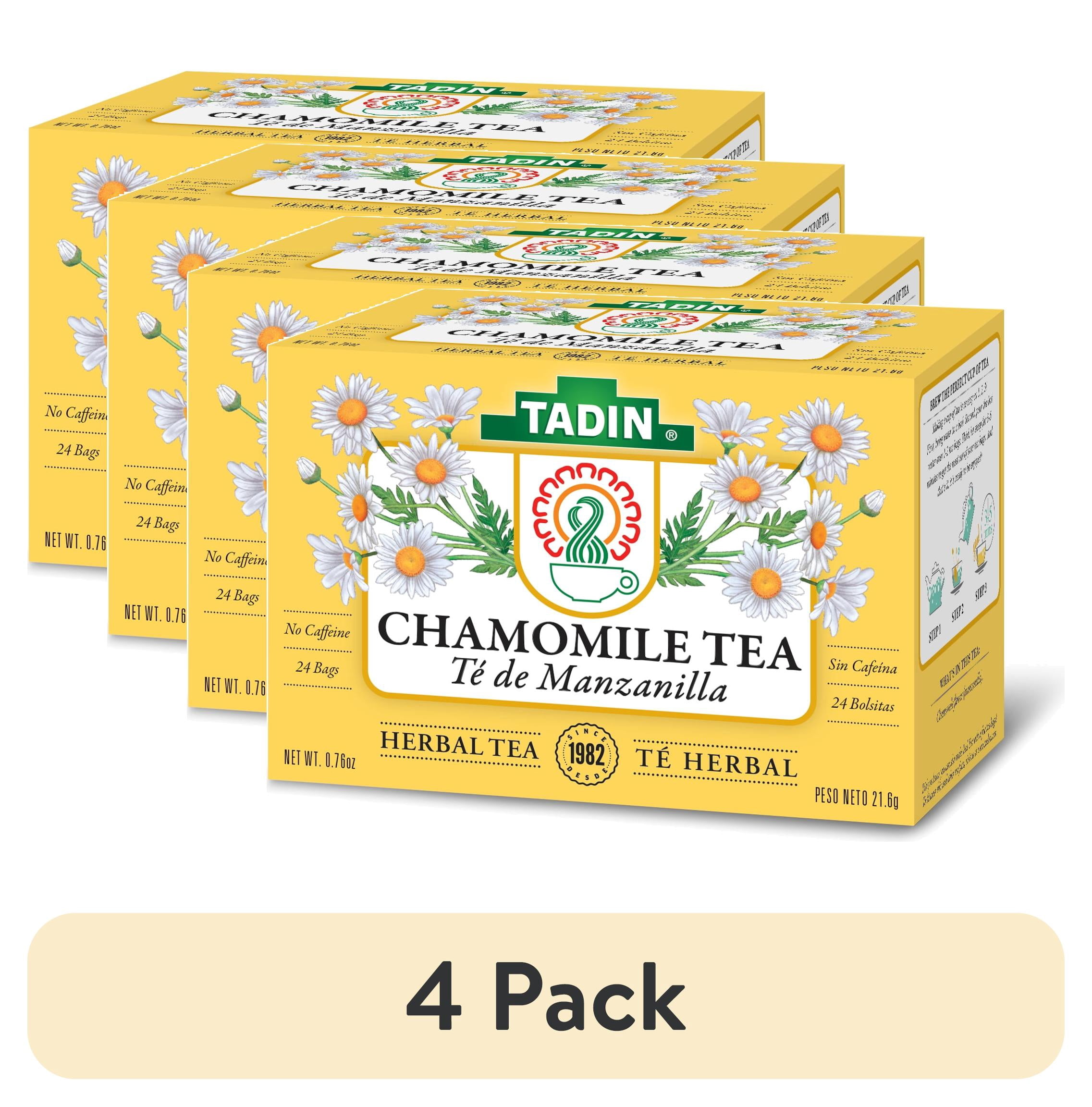 (4 pack) Tadin Chamomile Tea, Herbal Tea, Caffeine-Free Tea, Herbal Tea Bags, 24 Count, Pack of 1