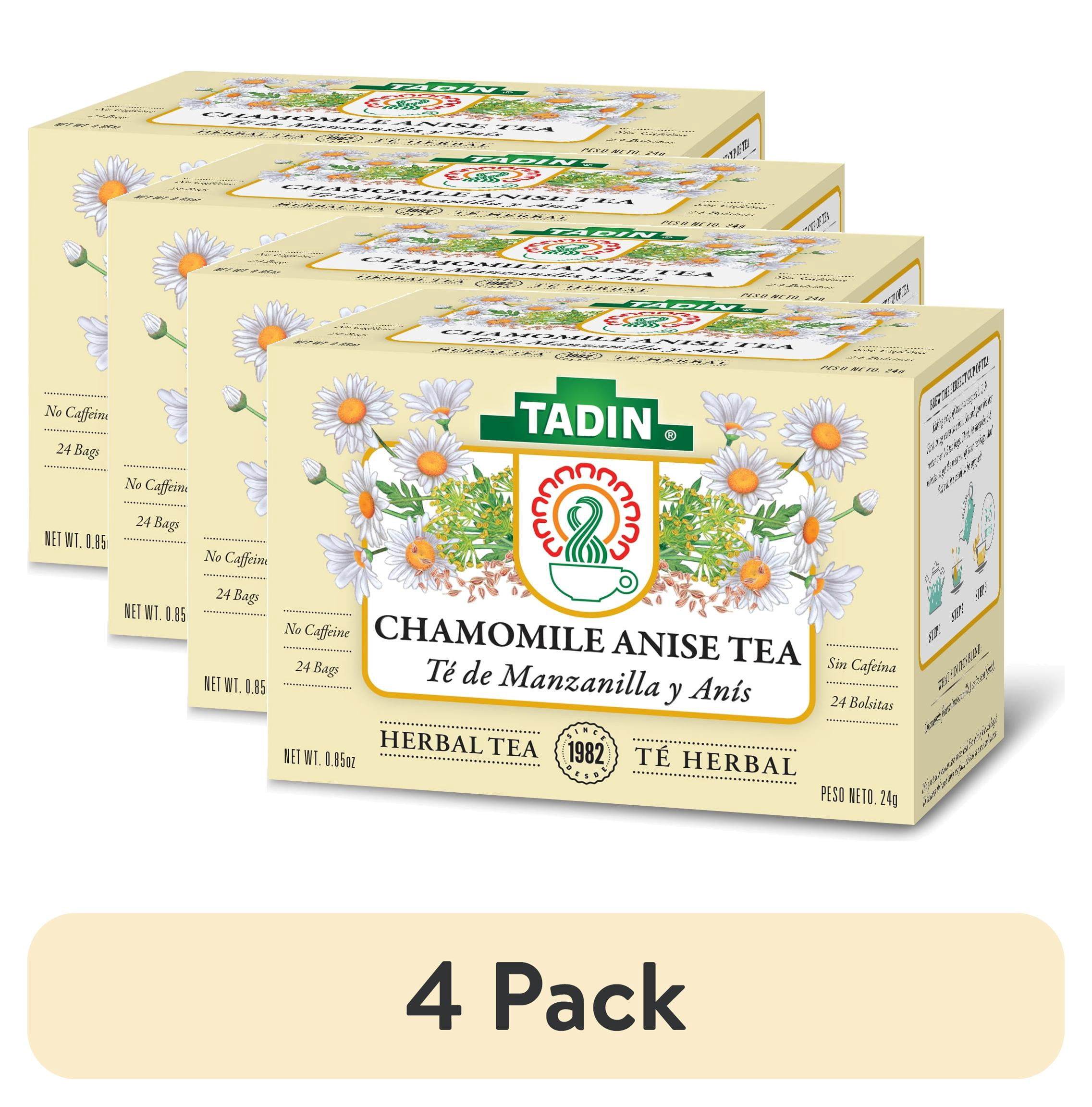 (4 pack) Tadin Chamomile Tea with Anise, Herbal Tea, Caffeine-Free Tea, Herbal Tea Bags, 24 Count, Pack of 1