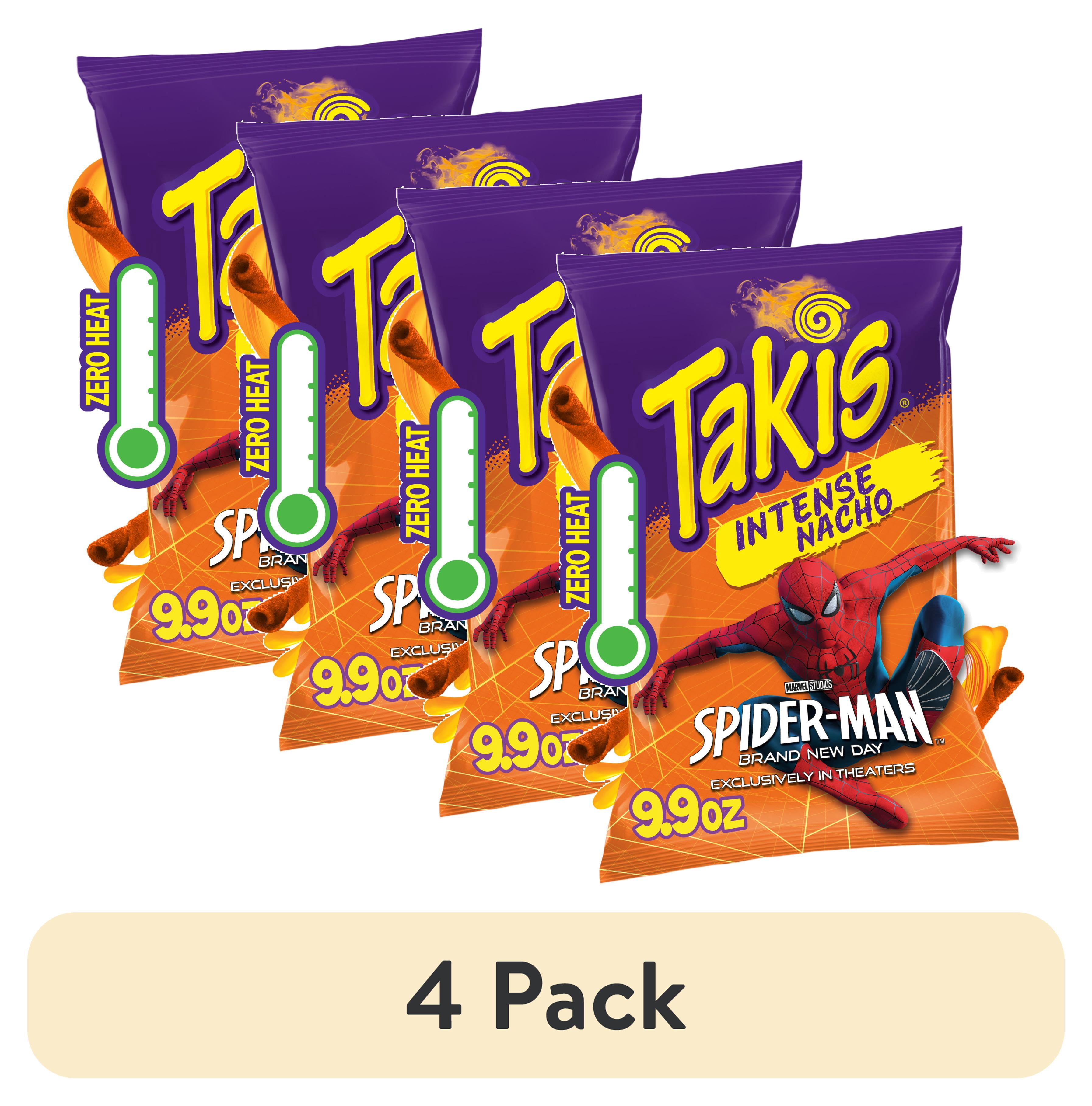 (4 pack) Takis Intense Nacho 9.9 oz Sharing Size Bag, Cheese Rolled Tortilla Chips