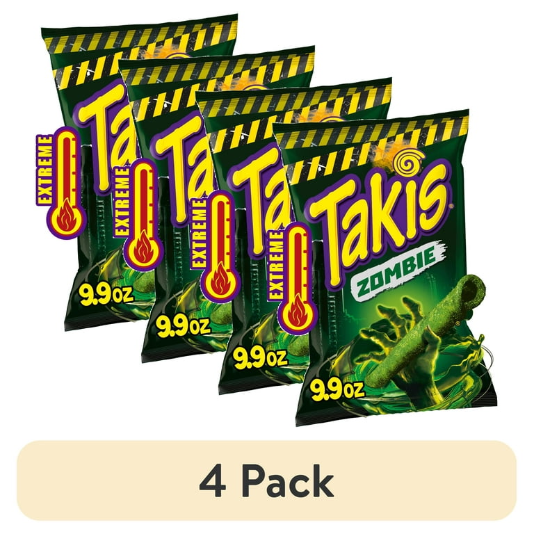 4 pack) Takis Zombie 9.9 oz Sharing Size Bag, Habanero & Cucumber