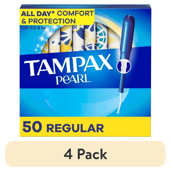 Tampax Pearl Tampons with LeakGuard Braid, Regular Absorbency, 50 Count