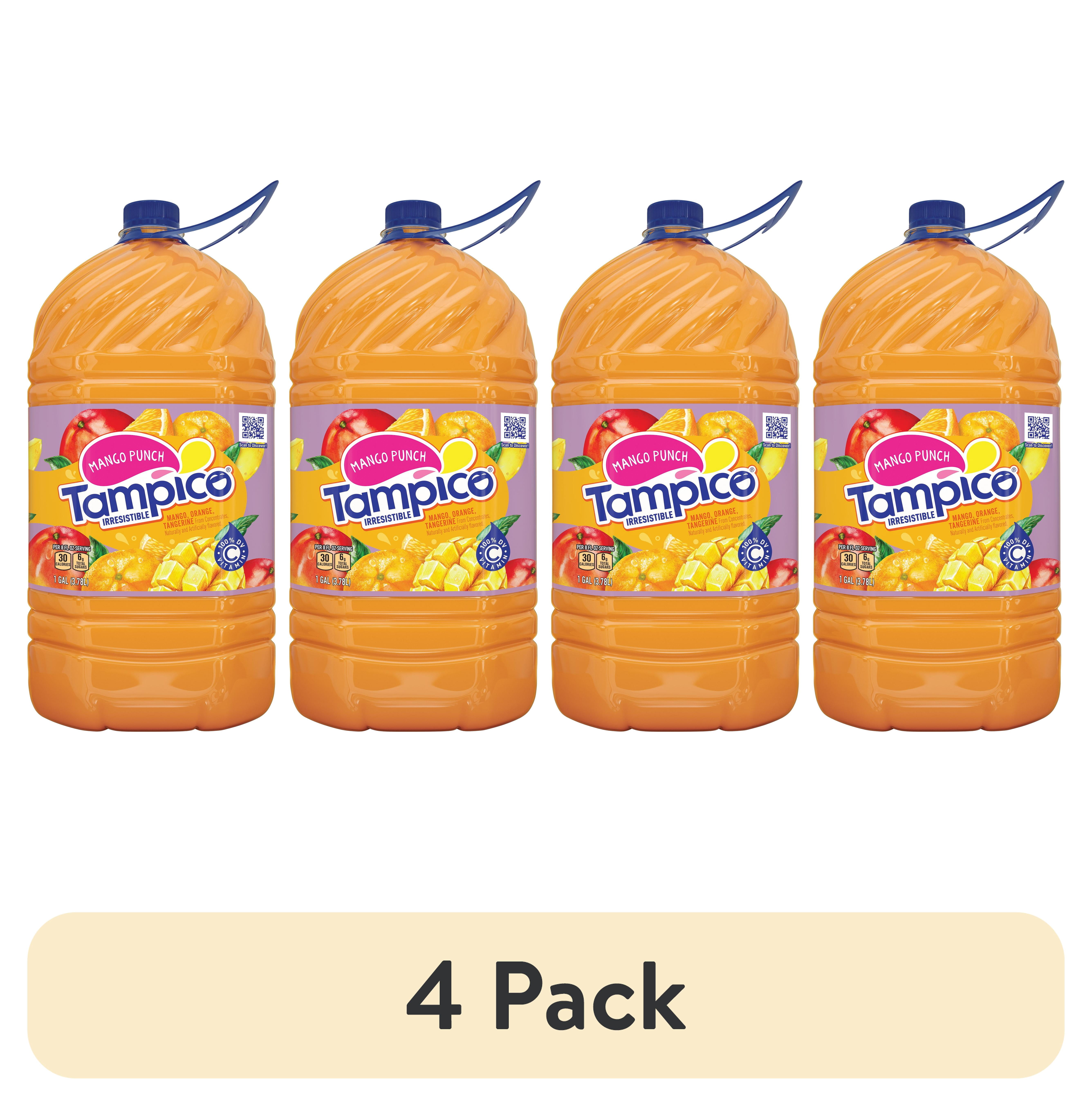 (4 pack) Tampico Mango Punch, Mango Orange Tangerine Juice Drink 1 Gallon