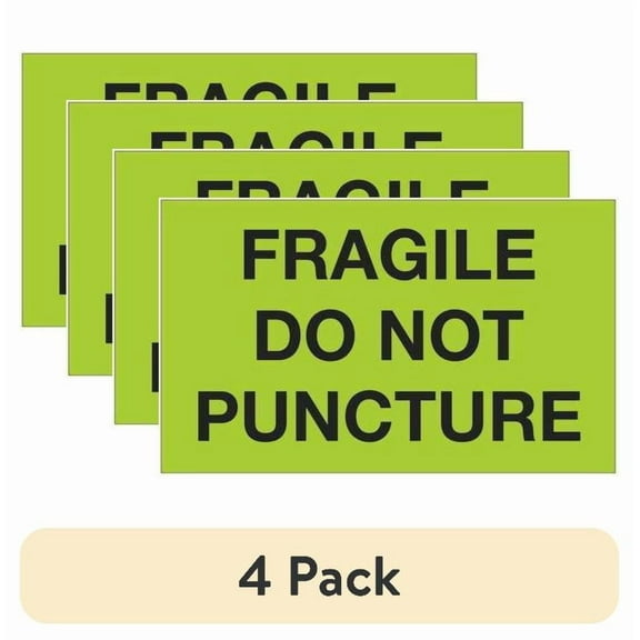 (4 pack) Tape Logic Label,Fragile Do Not Puncture,3x5" DL1197