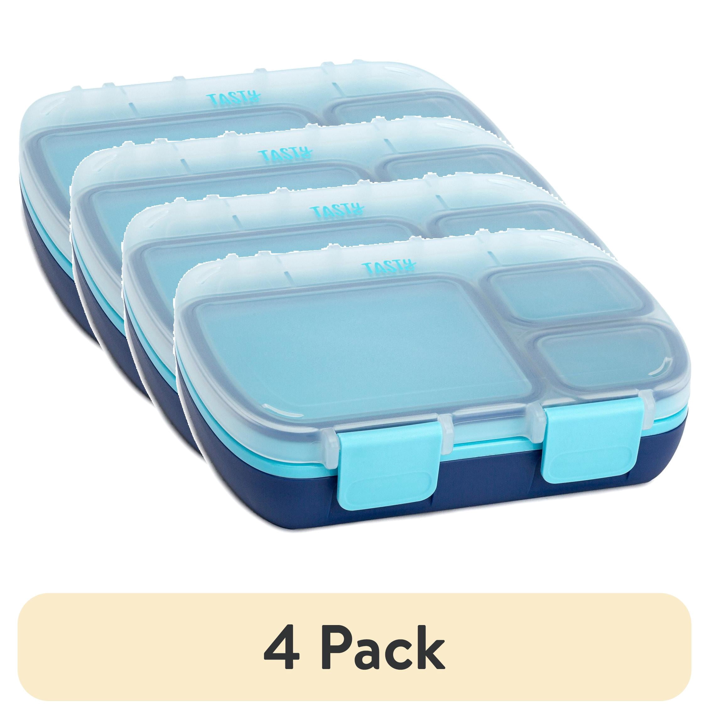 (4 pack) Tasty 2 Pack Bento Box Lunch Box Set, Blue