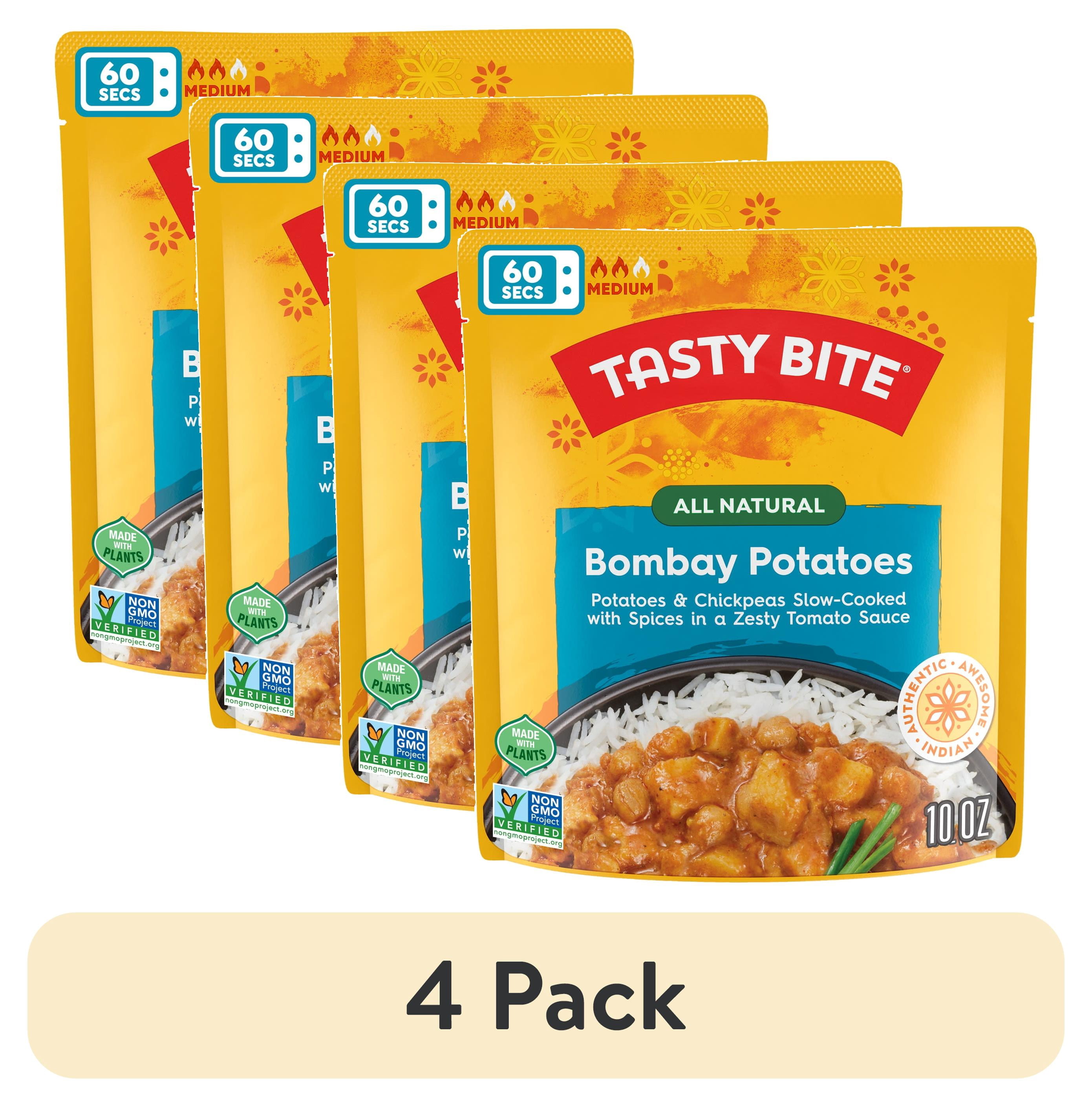 (4 pack) Tasty Bite Bombay Potatoes 10oz - Spiced potato curry