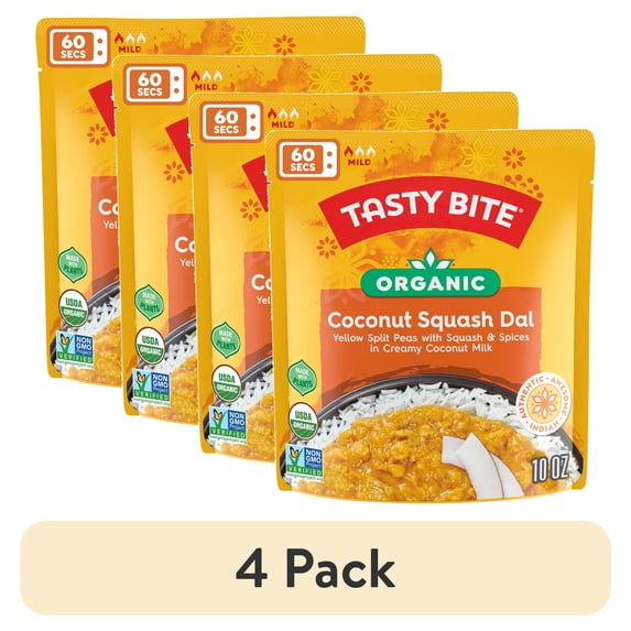 (4 pack) Tasty Bite Coconut Squash Dal 10oz - Creamy coconut squash curry