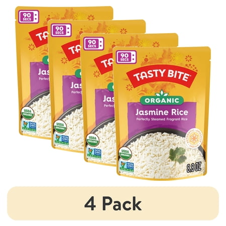 (4 pack) Tasty Bite Organic Jasmine Rice 8.8oz - Fragrant jasmine rice