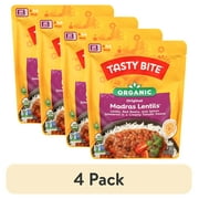 (4 pack) Tasty Bite Organic Madras Lentils 10oz - Savory lentil curry