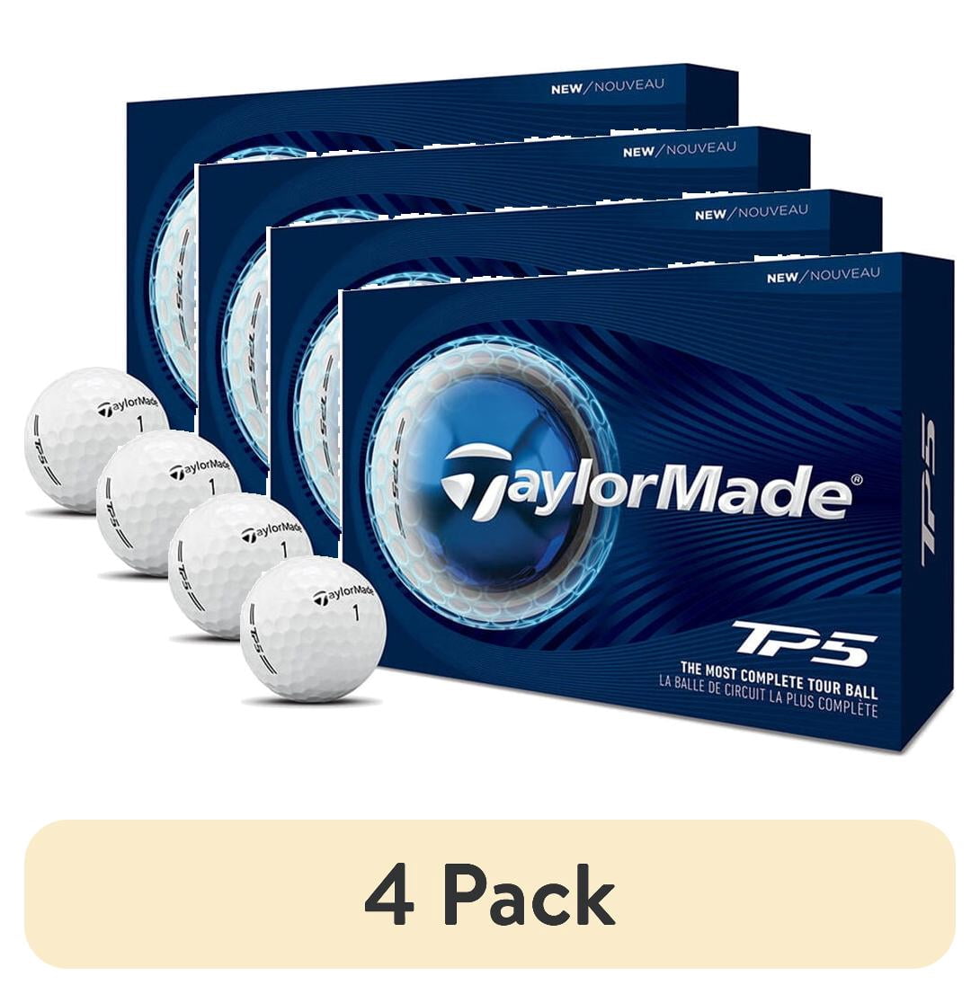 (4 pack) TaylorMade 2026 TP5 Golf Balls 12pk, White