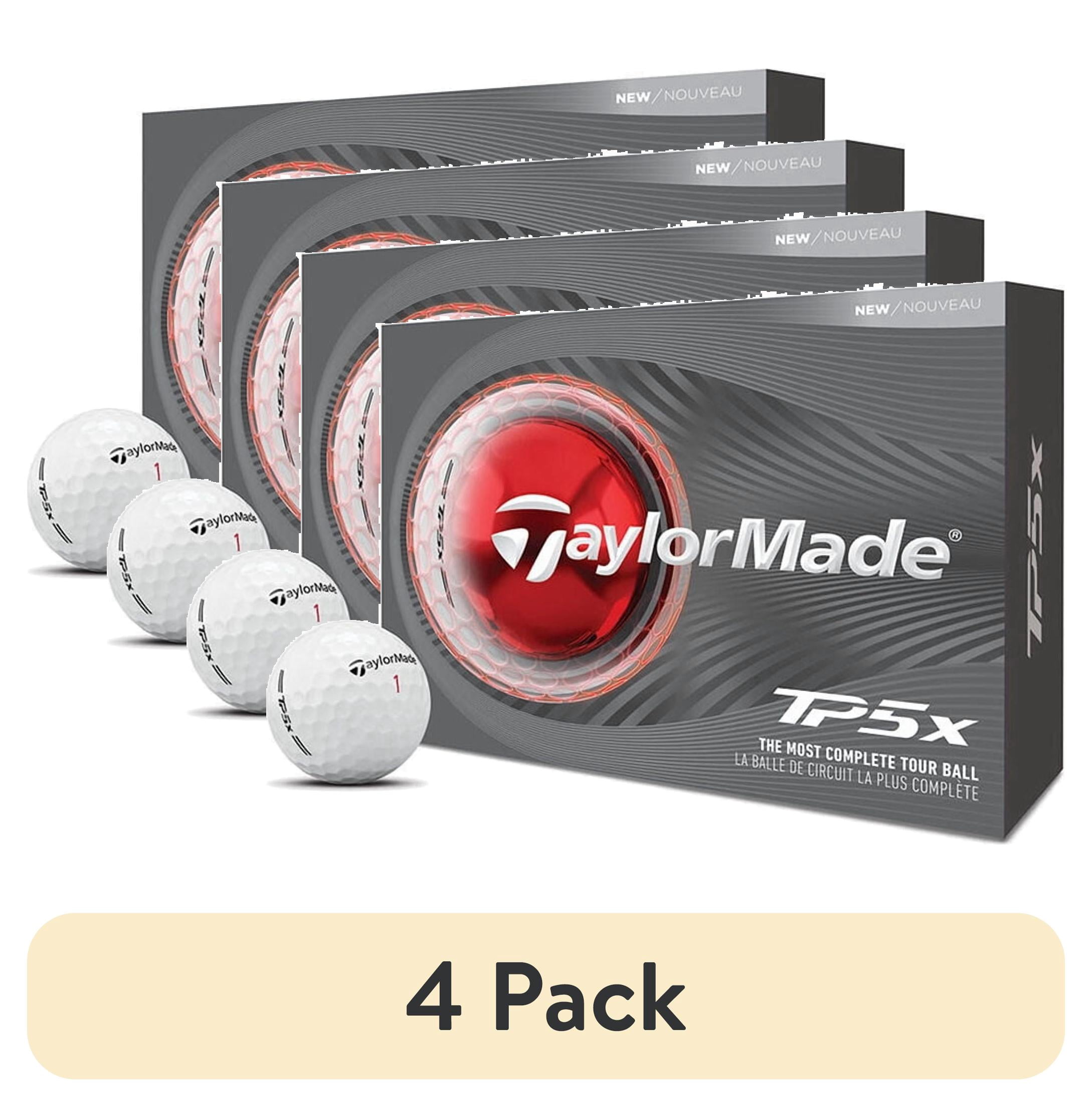 (4 pack) TaylorMade 2026 TP5X Golf Balls 12pk, White