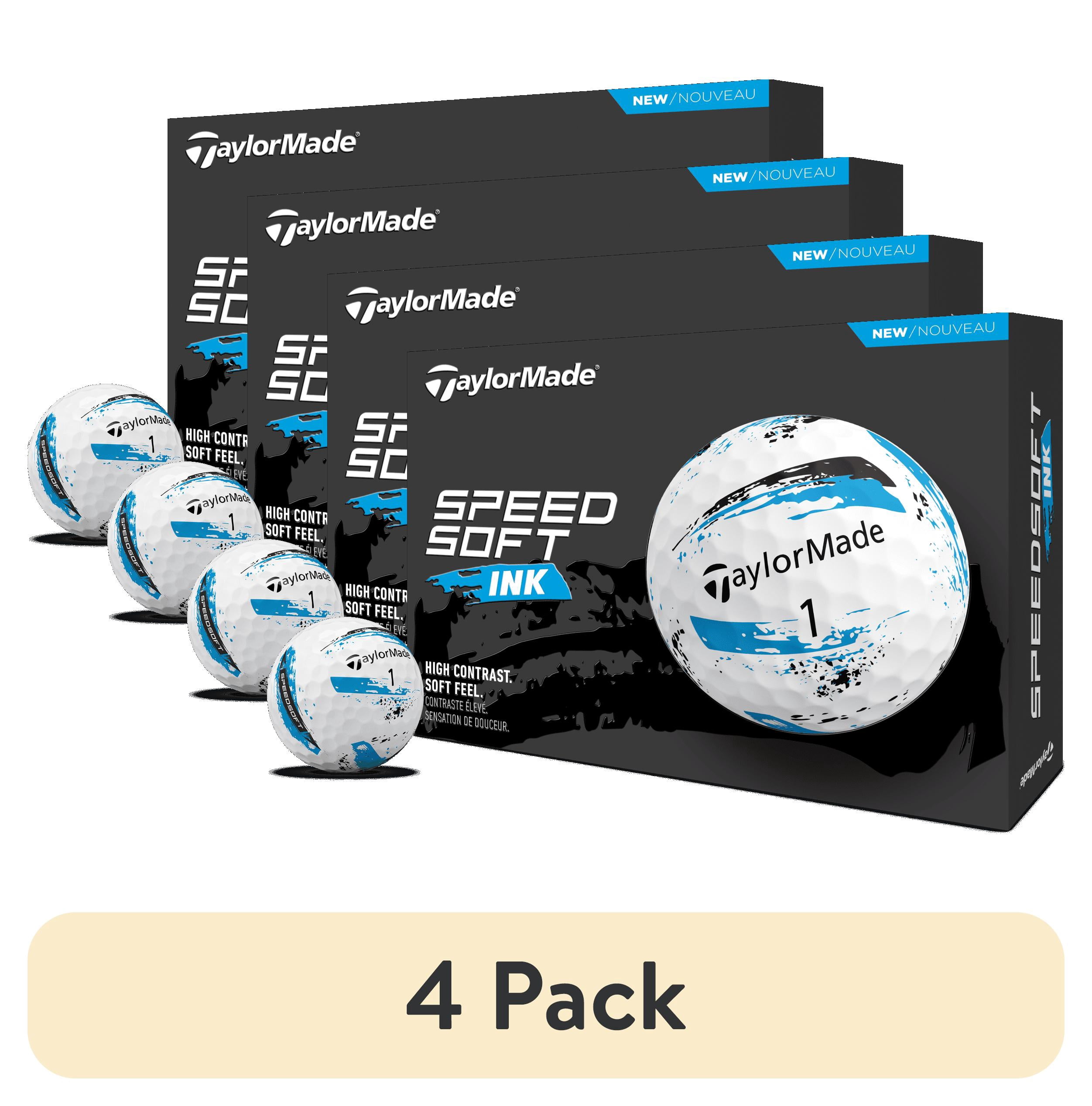 (4 pack) TaylorMade Speed Soft Golf Balls 12pk, Ink Blue
