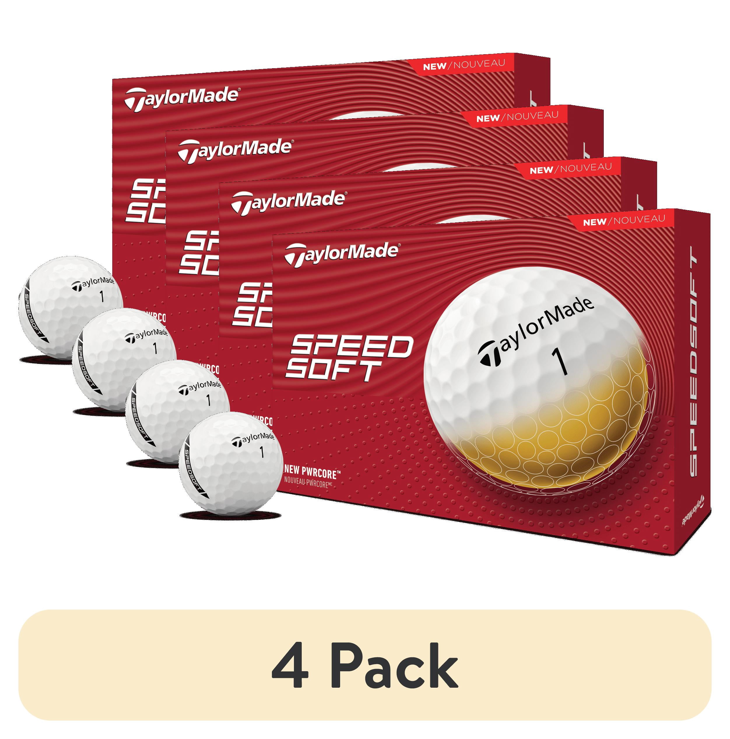 (4 pack) TaylorMade Speed Soft Golf Balls 12pk, White