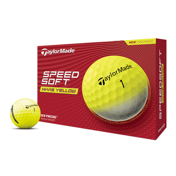 (4 pack) TaylorMade Speed Soft Golf Balls 12pk, Yellow