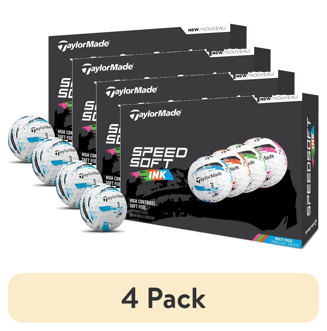 (4 pack) TaylorMade SpeedSoft Ink 12pk Golf Balls, Multi
