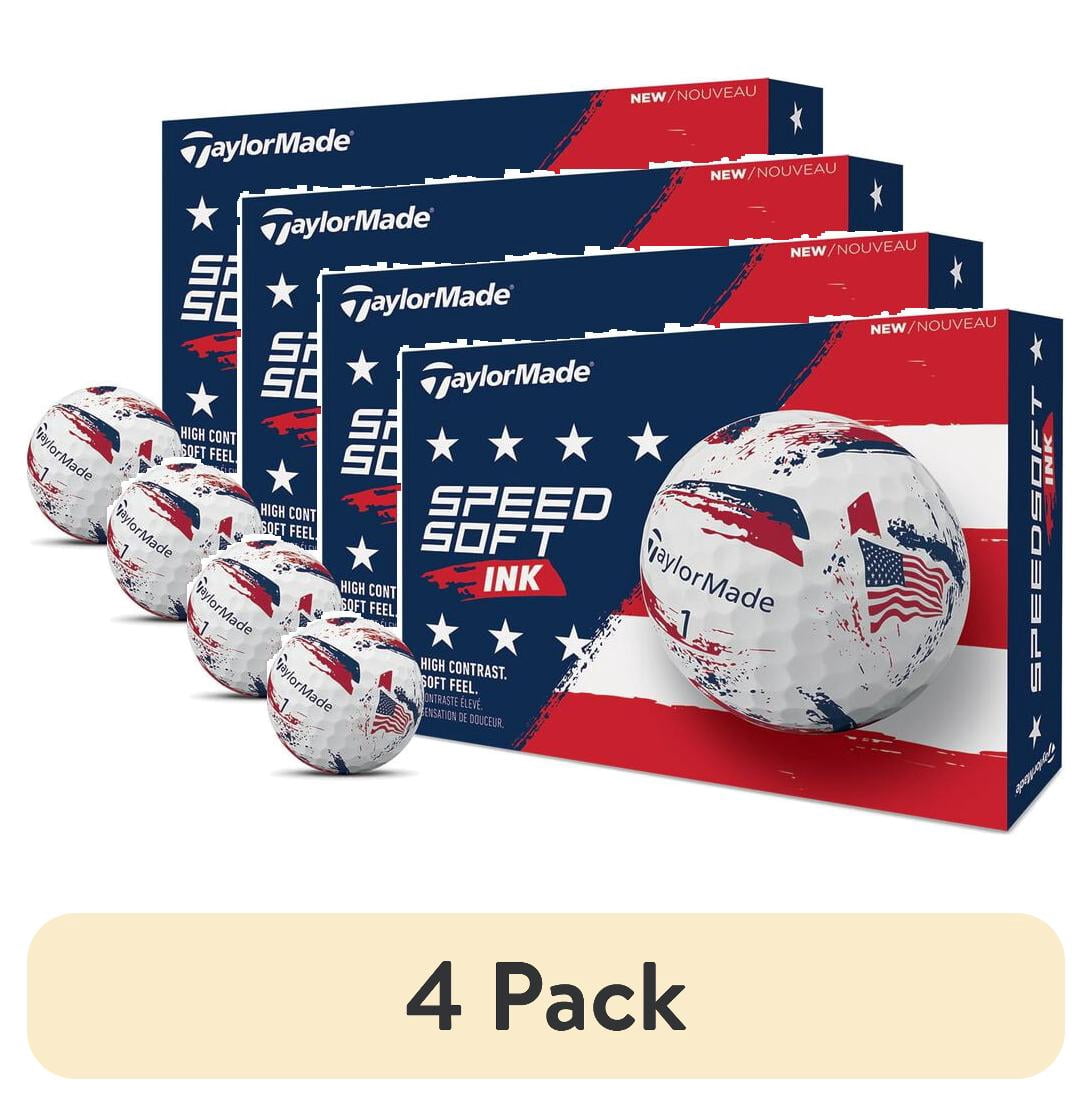 (4 pack) TaylorMade SpeedSoft Ink 12pk Golf Balls, USA