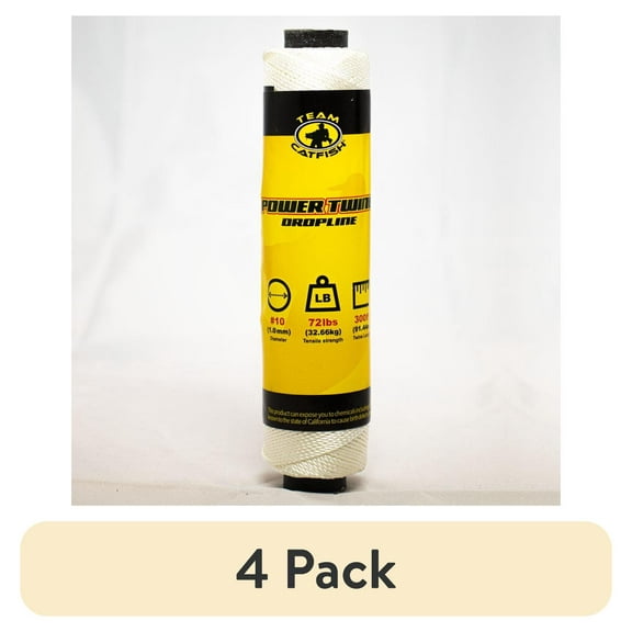 (4 pack) Team Catfish Power Twine 300ft 72lb test white