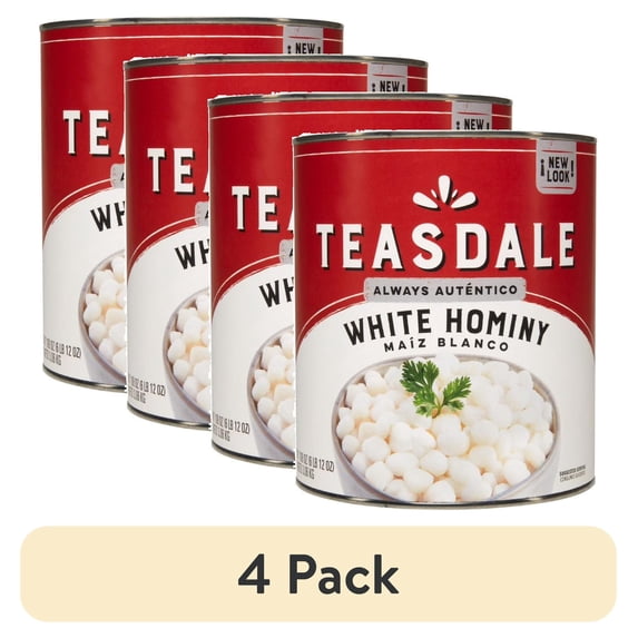 (4 pack) Teasdale Primera Calidad White Hominy, 108 oz