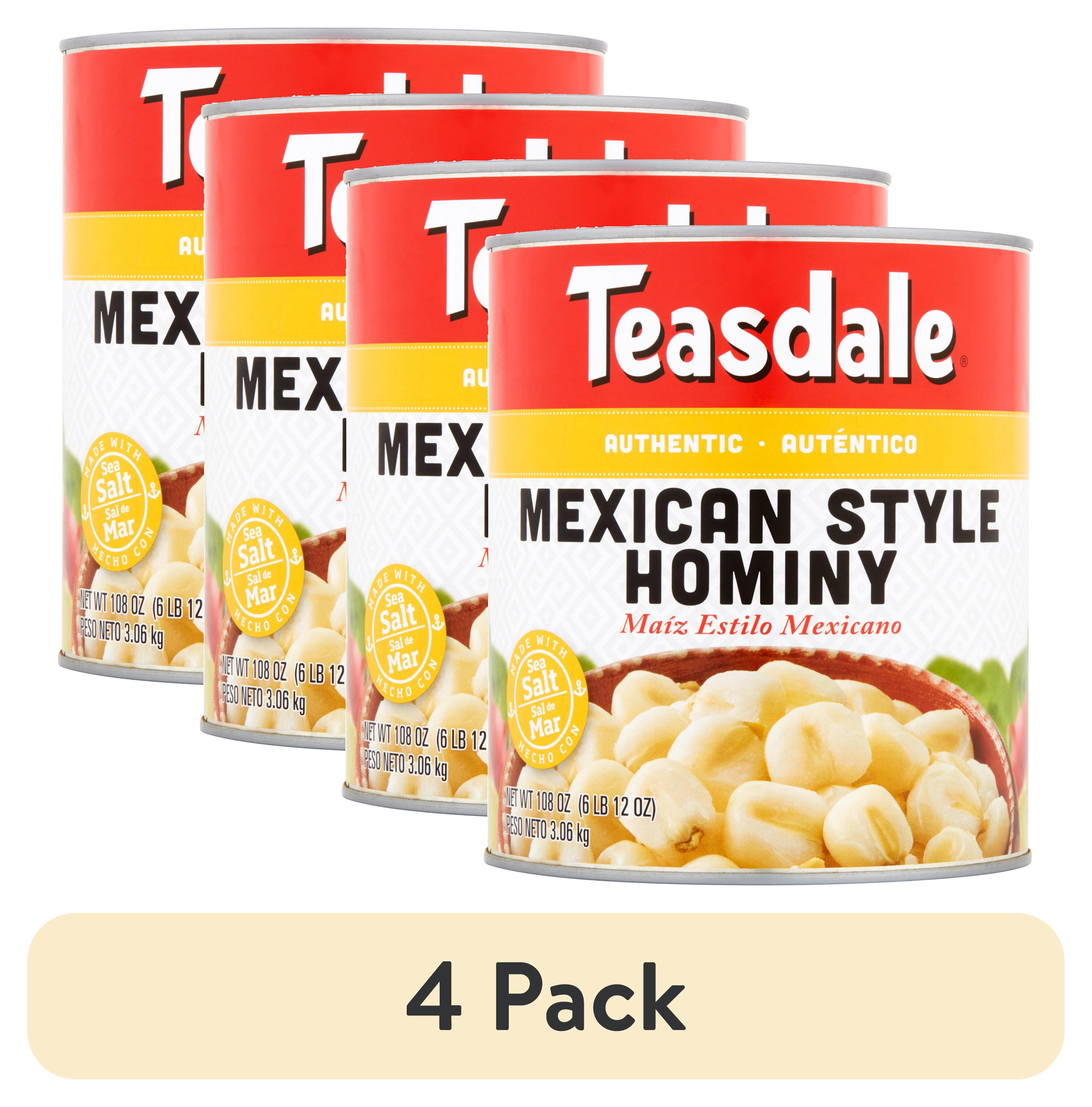 (4 pack) Teasdale Quality Foods Teasdale Hominy, 108 oz