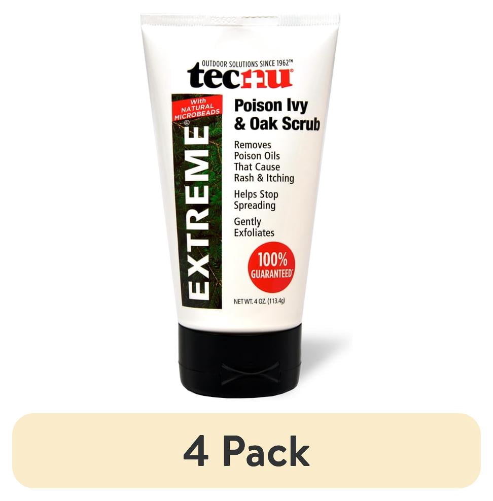 (4 pack) Tecnu Extreme Poison Oak and Ivy Scrub, Removes Rash-Causing Oils from Skin - 4 Ounce