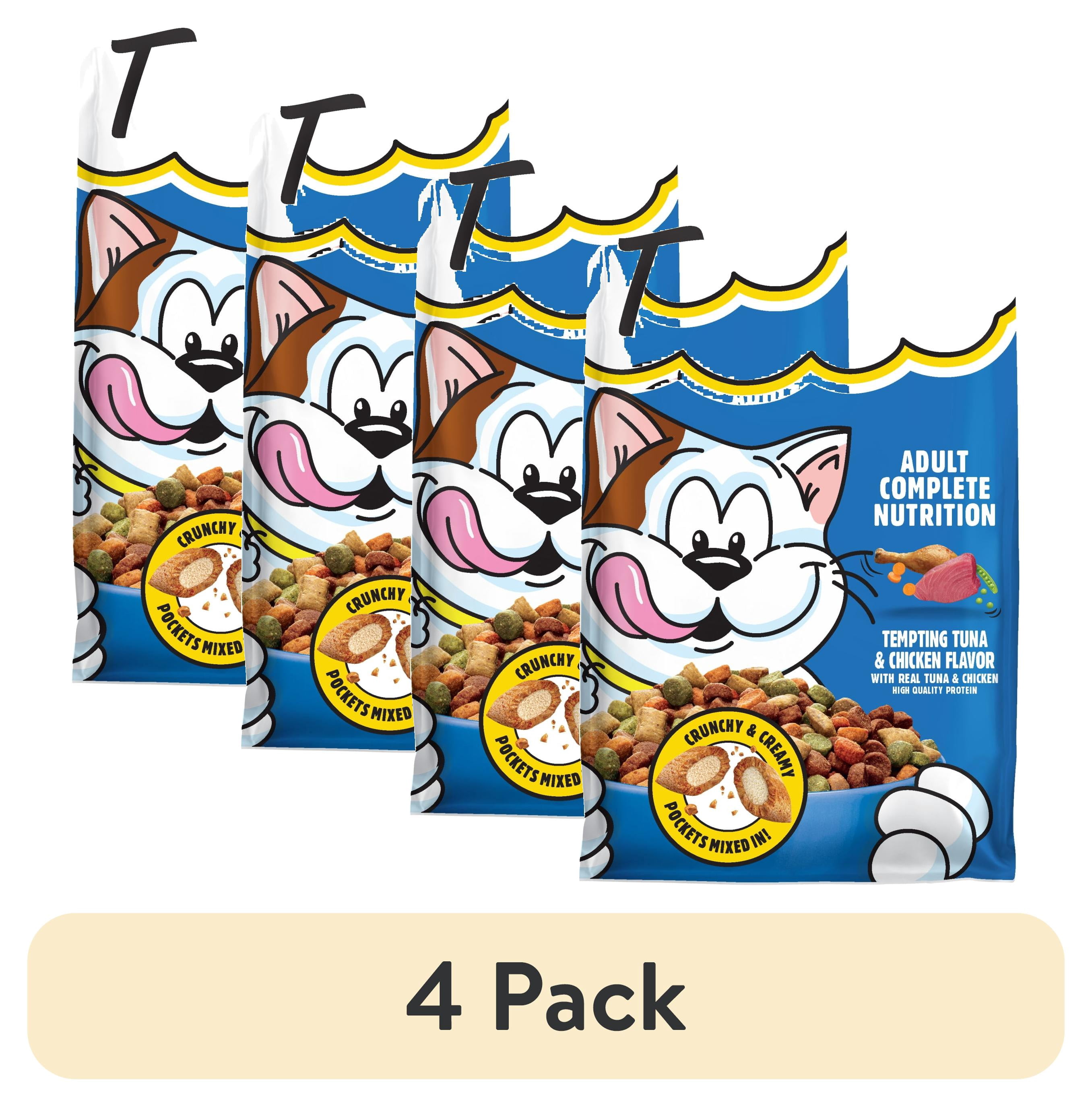 (4 pack) Temptations Adult Dry Cat Food Tempting Tuna & Chicken Flavor, 13.5 Lb Bag