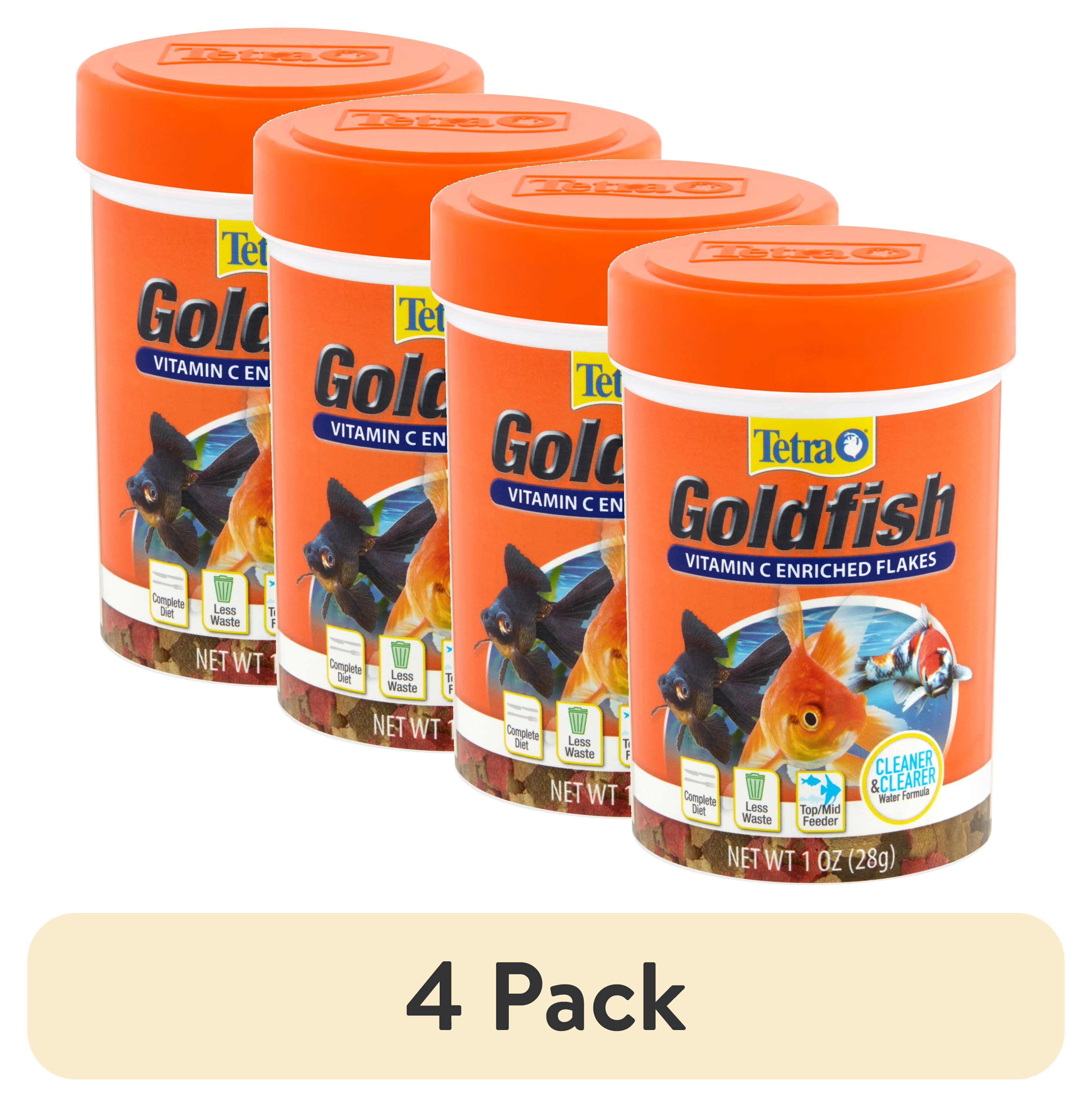 (4 pack) Tetra Goldfish Flakes, Balanced Diet Fish Food, Clear Water Formula, 1 oz.