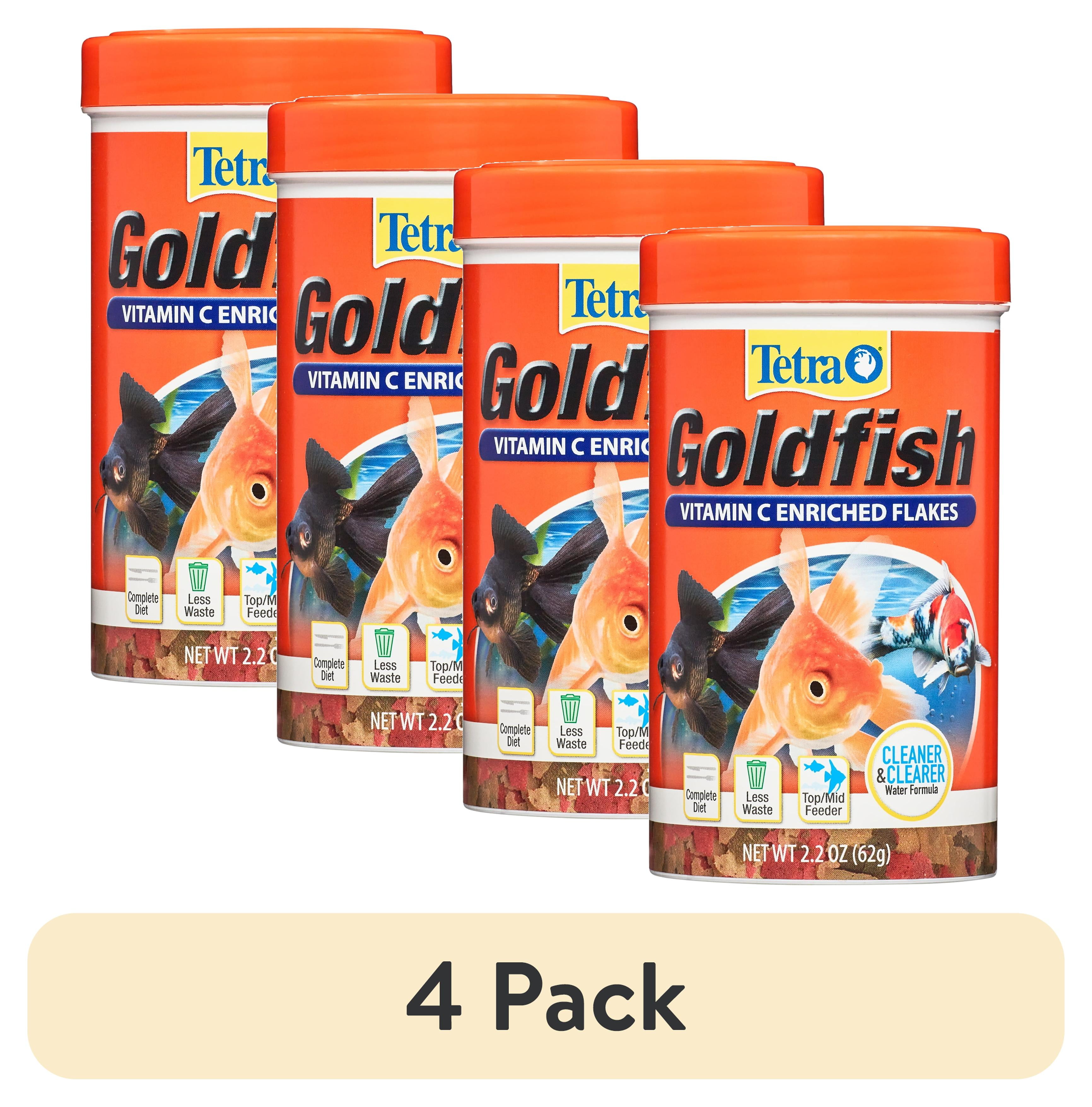 (4 pack) Tetra Goldfish Flakes, Balanced Diet Fish Food, Clear Water Formula, 2.2 oz.