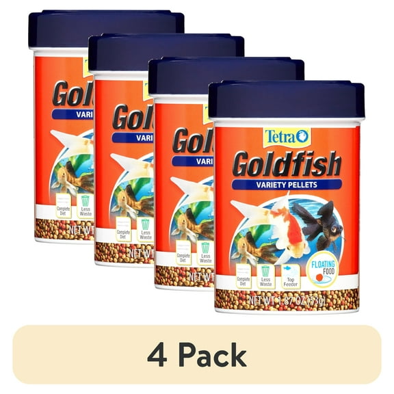 (4 pack) Tetra Goldfish Variety Floating Pellets Fish Food, 1.87 oz.