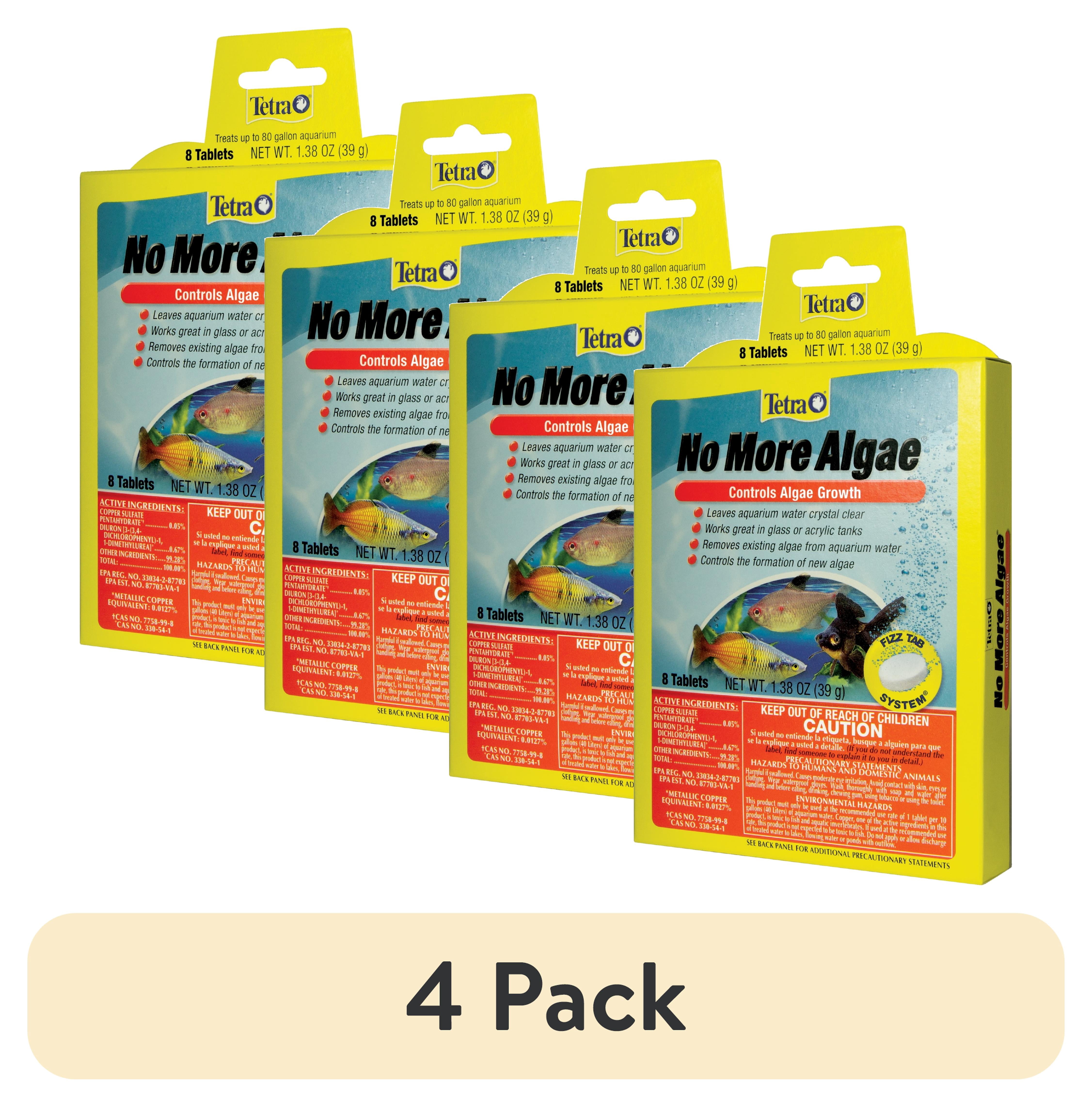 (4 pack) Tetra No More Algae Tablets, Controls Algae in Aquariums, 8 Count