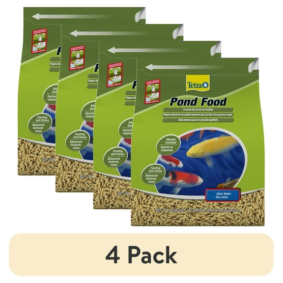 (4 pack) Tetra Pond Fish Food Premium Sticks Diet for Koi and Goldfish, 1.25 lbs