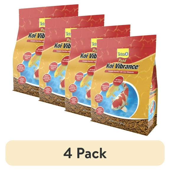 (4 pack) Tetra Pond Koi Vibrance Color Enhancing Floating Pond Fish Food, 1.43 lb