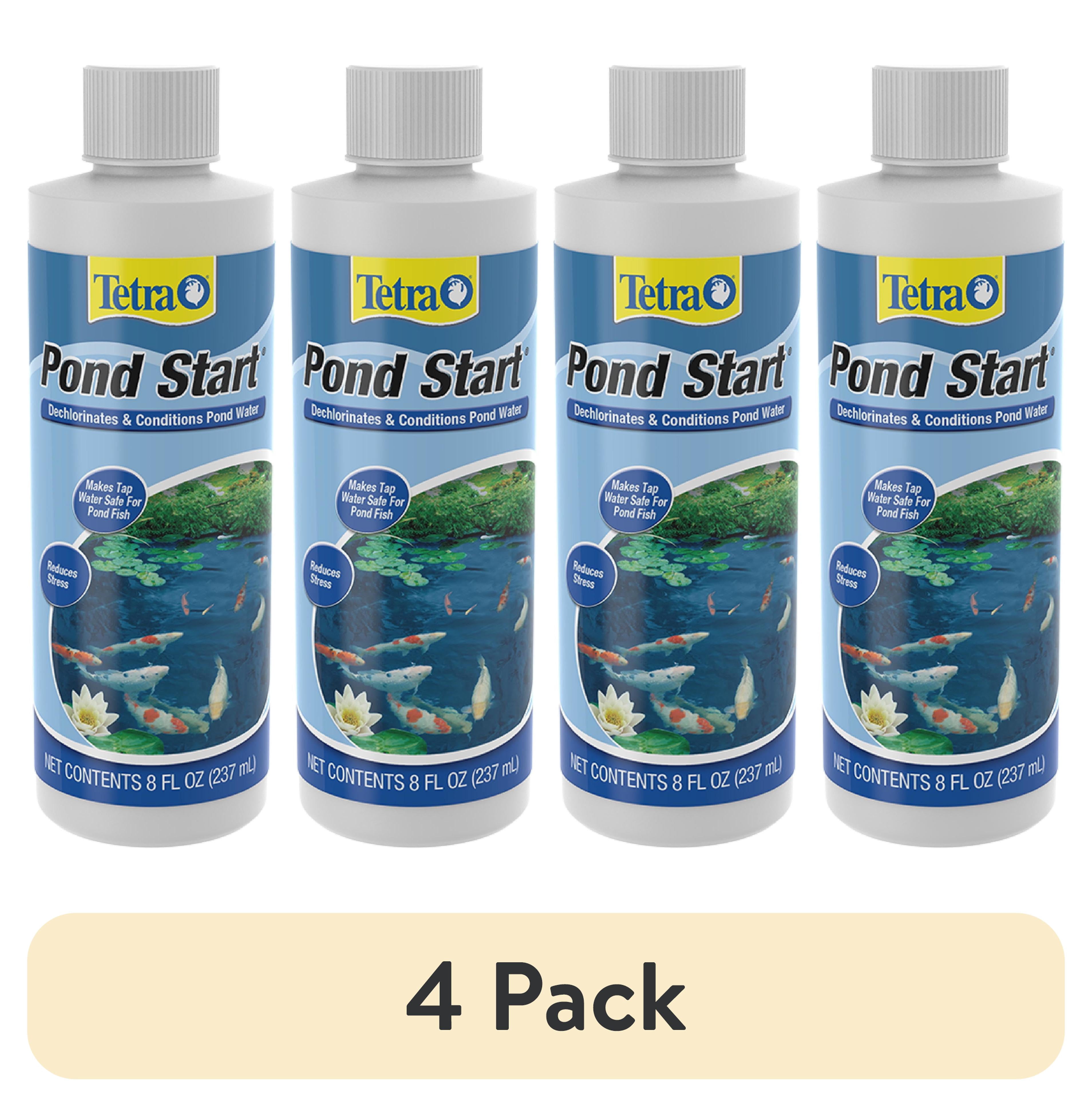 (4 pack) Tetra Pond Start Water Conditioner Safe for Ornamental Pond Fish and Plants, 8 oz