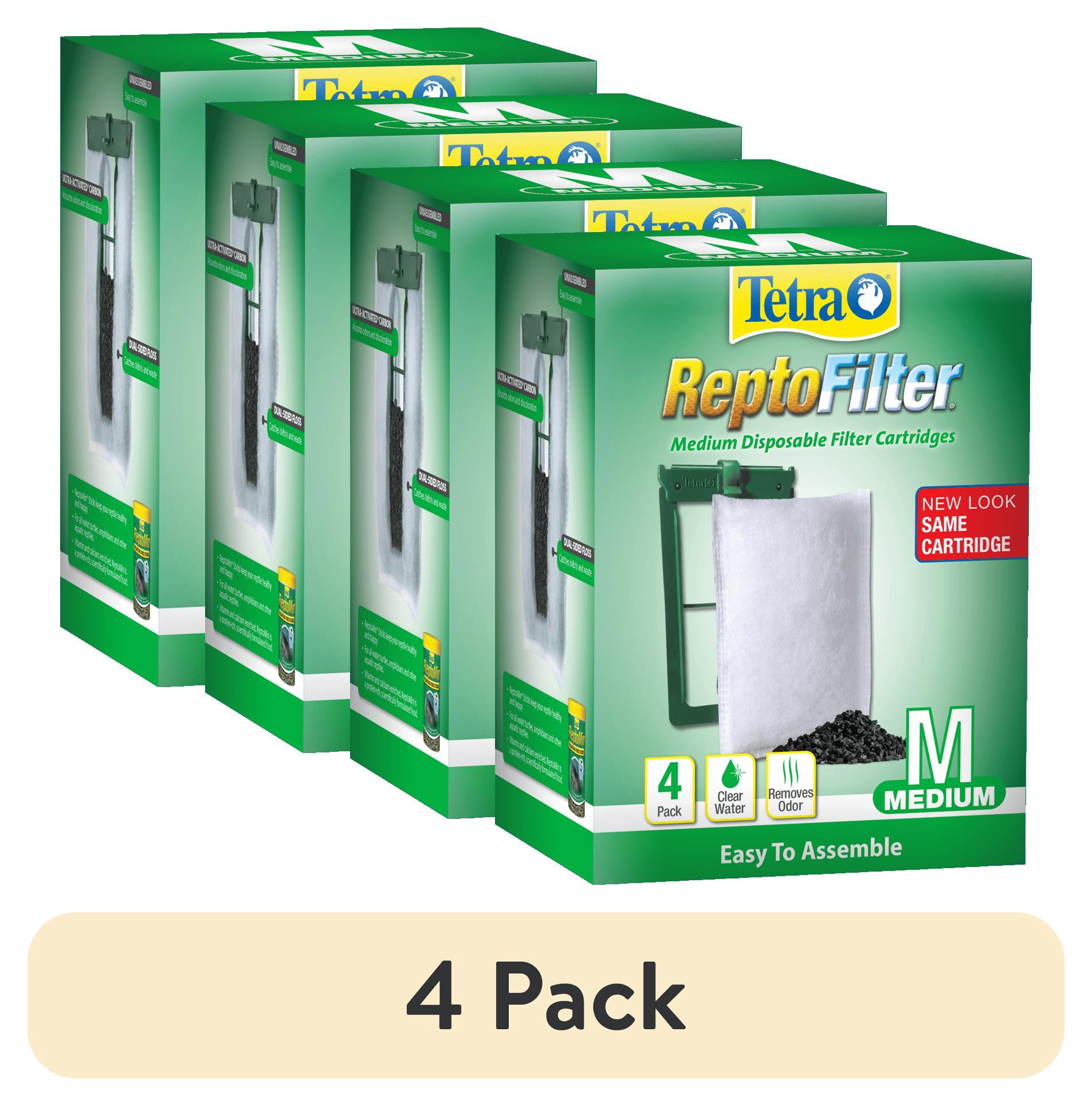 (4 pack) Tetra ReptoFilter Unassembled Disposable Filter Cartridges, Medium, 4 Count