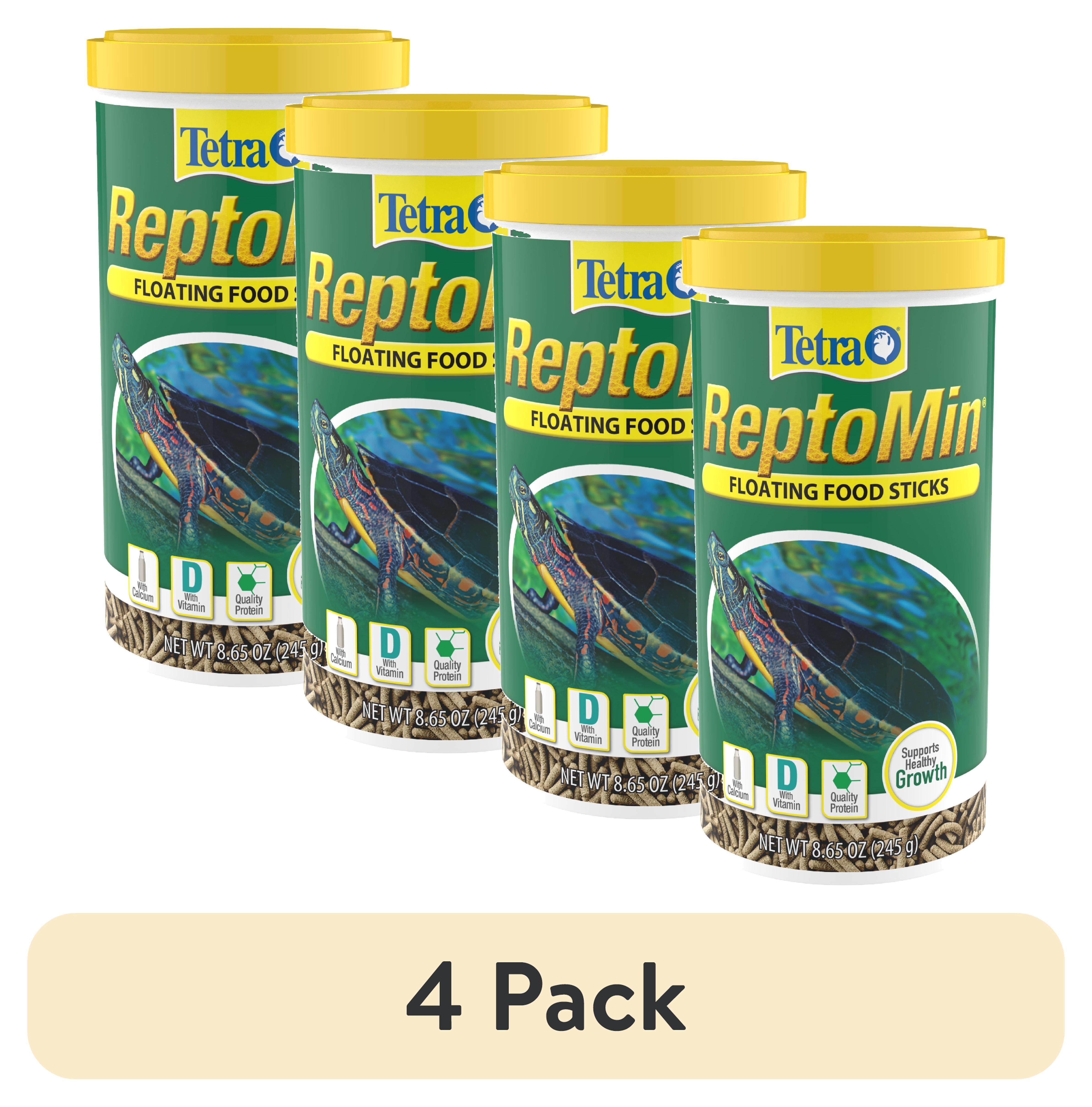 (4 pack) Tetra ReptoMin Floating Food Sticks for Aquatic Turtles, Newts and Frogs, 8.65 oz.