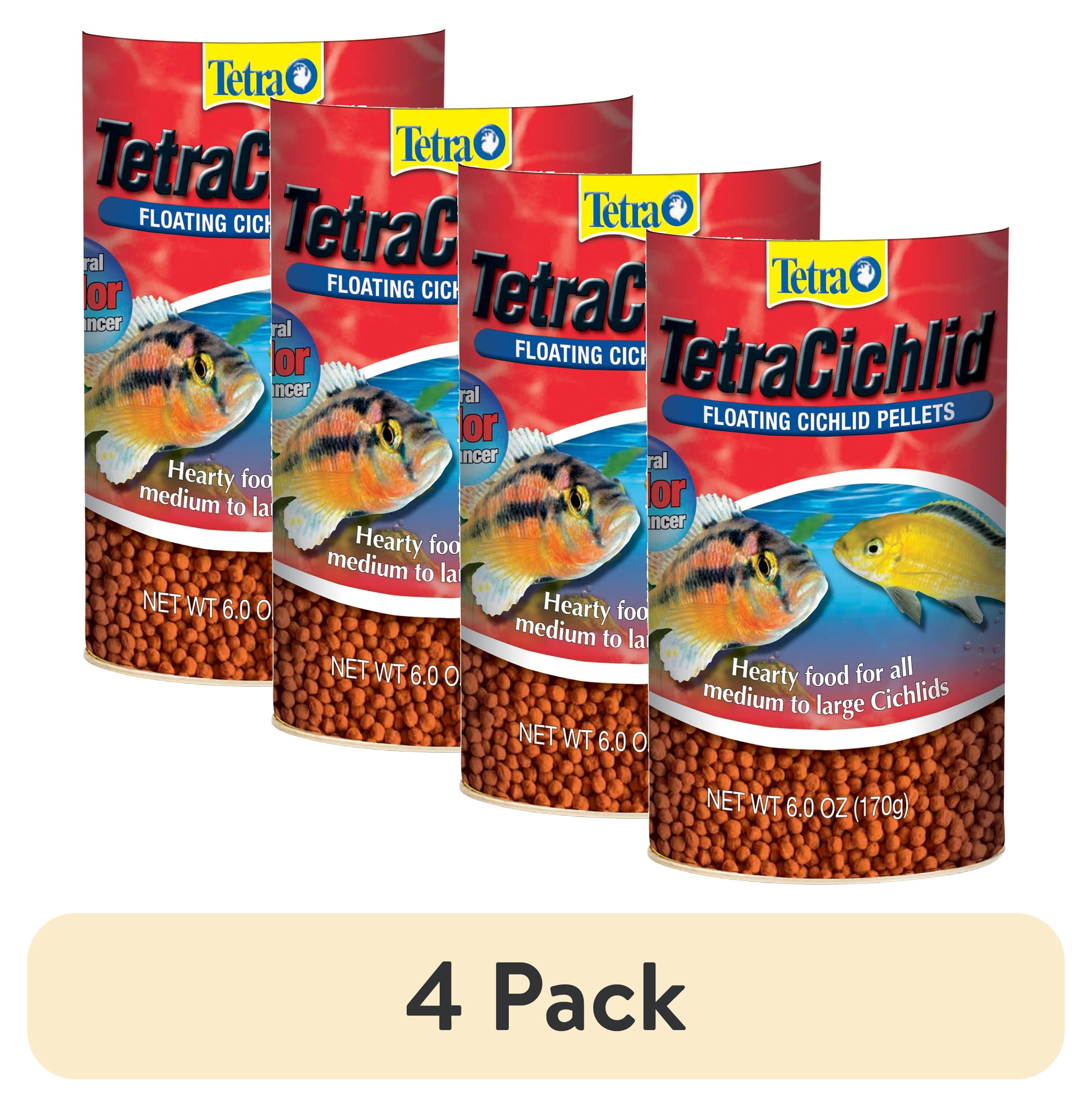 (4 pack) Tetra TetraCichlid Floating Pellets Fish Food, Nutritionally Balanced Diet, 6 oz.