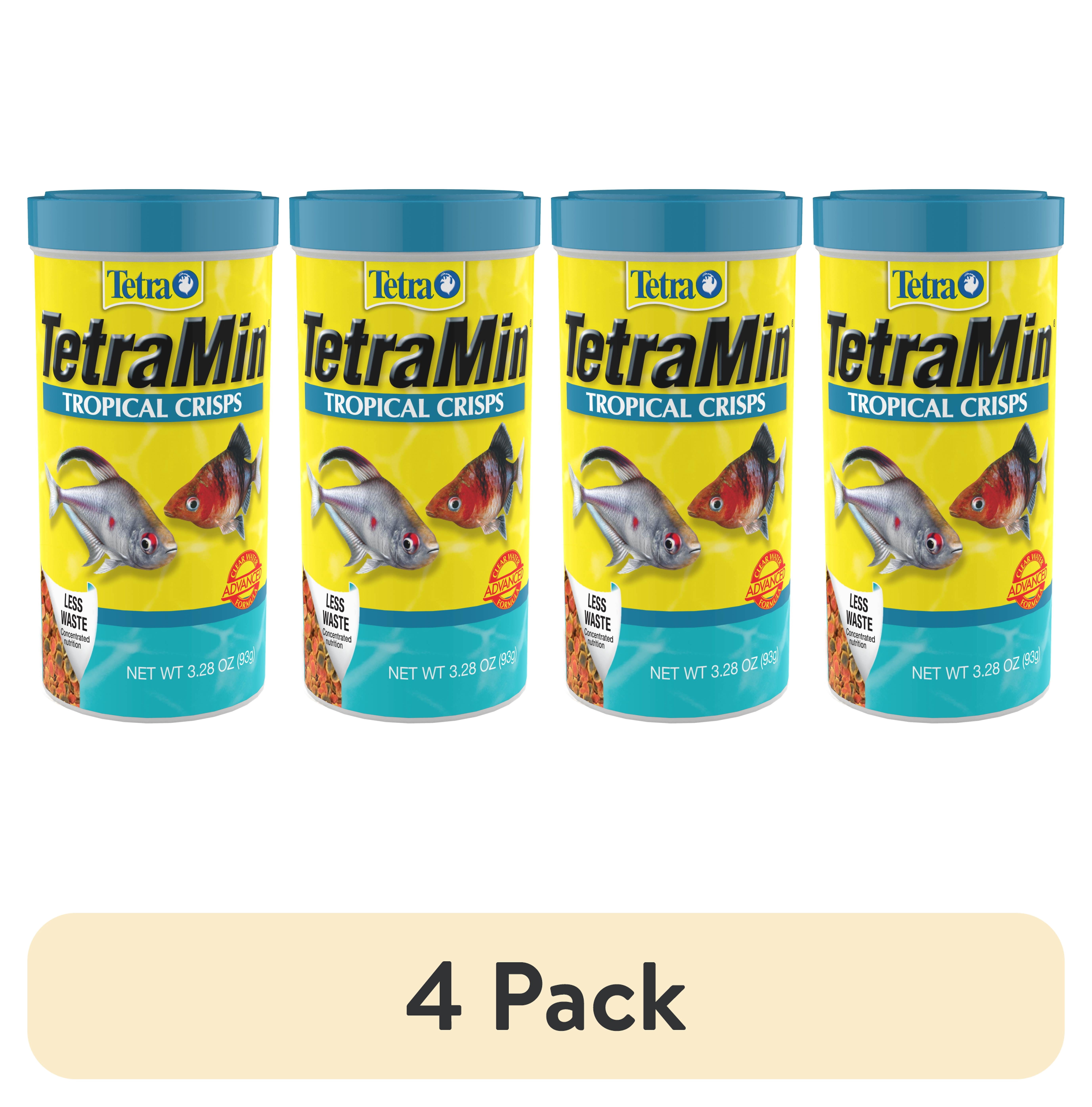 (4 pack) Tetra TetraMin Tropical Crisps Nutritionally Balanced Fish Food, 3.28 oz
