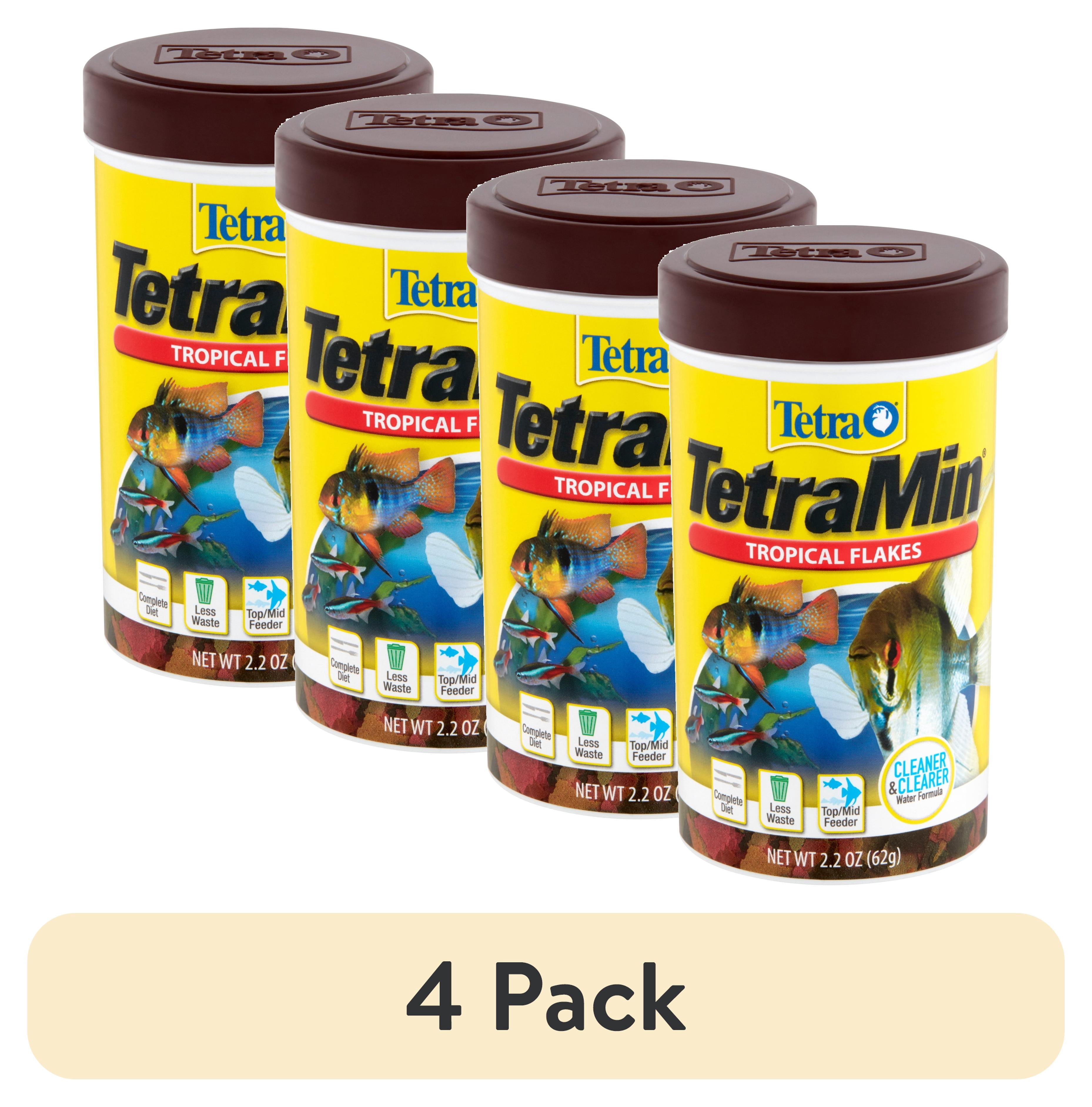 (4 pack) Tetra TetraMin Tropical Flakes, Nutritionally Balanced Fish Food, 2.2 oz.