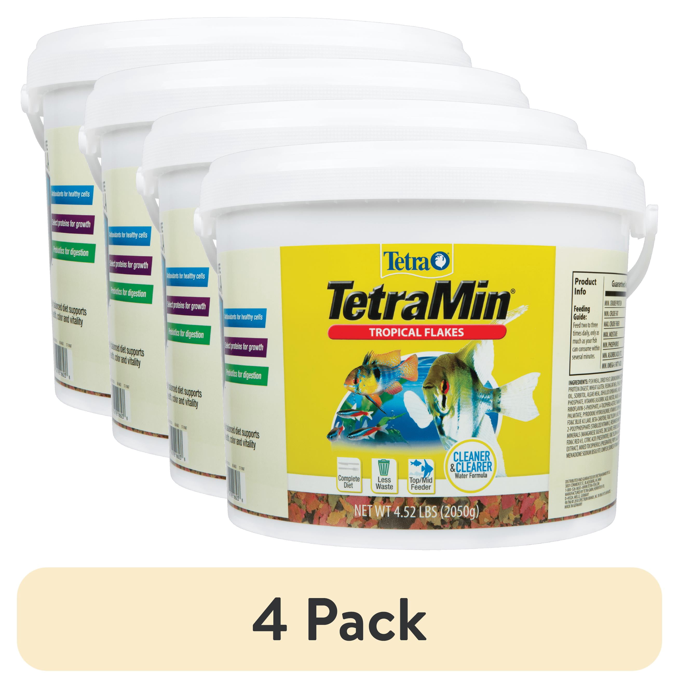 (4 pack) Tetra TetraMin Tropical Flakes, Nutritionally Balanced Fish Food, 4.52 lbs.