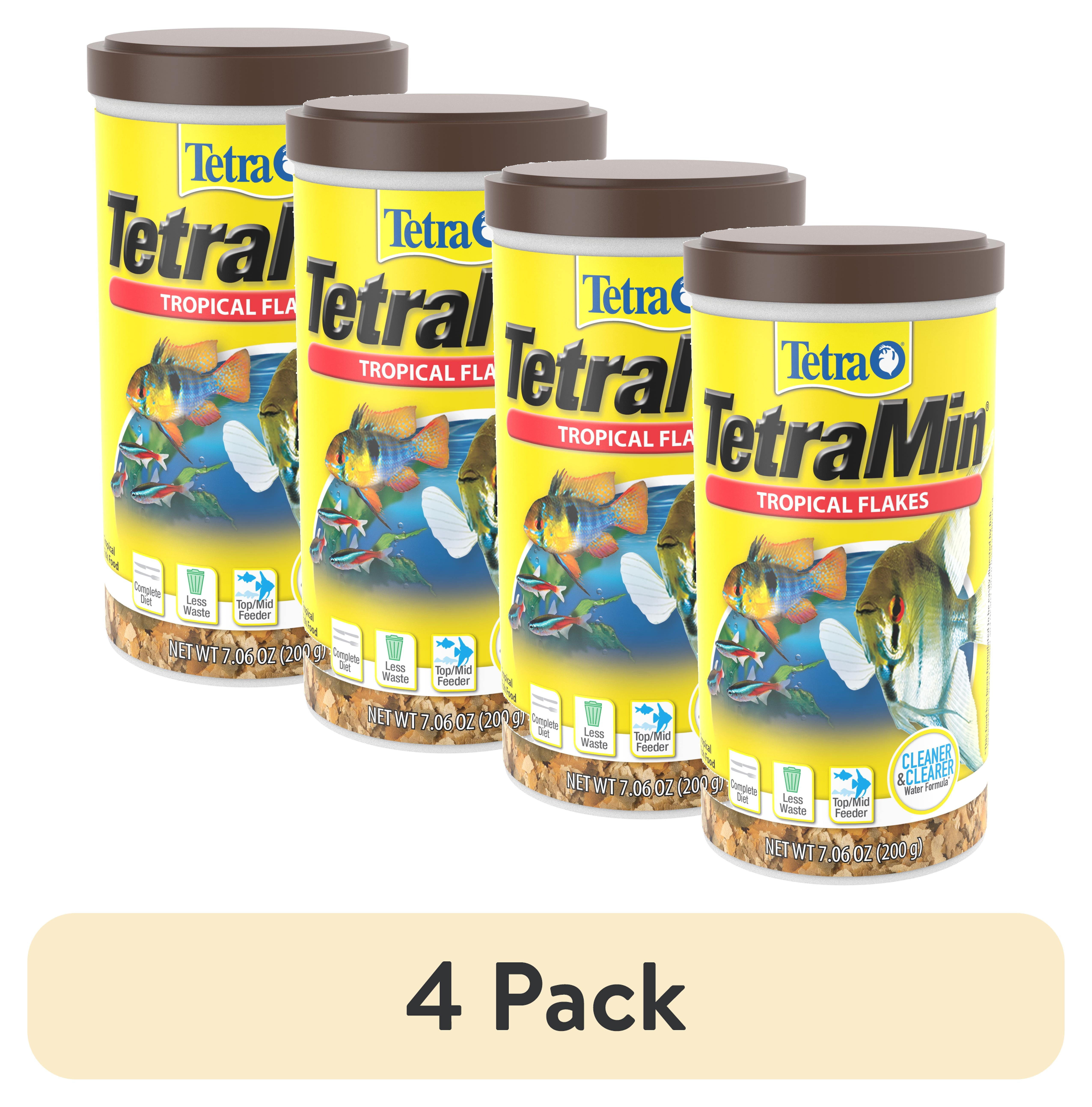 (4 pack) Tetra TetraMin Tropical Flakes Nutritionally Balanced Fish Food, 7.06 oz.